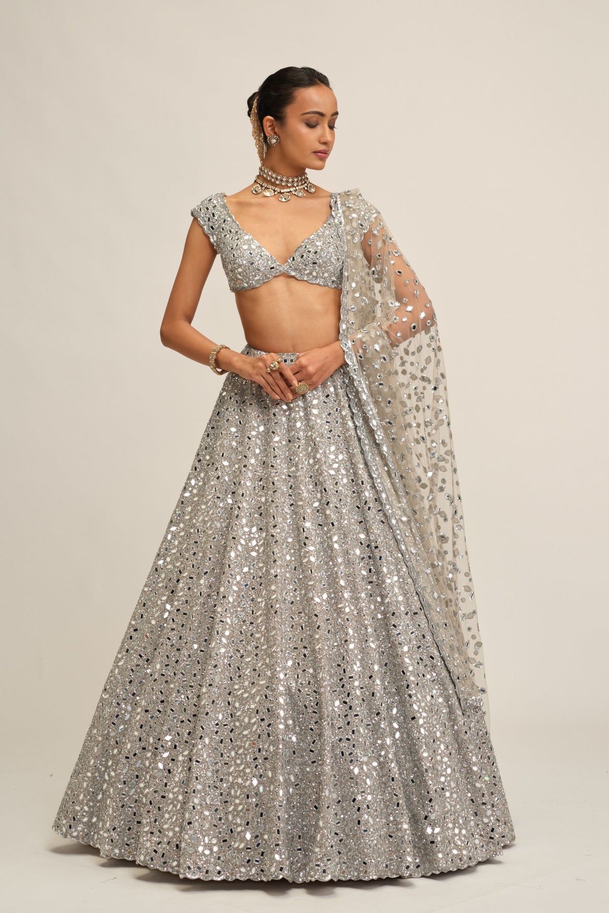 Silver Lehenga Set