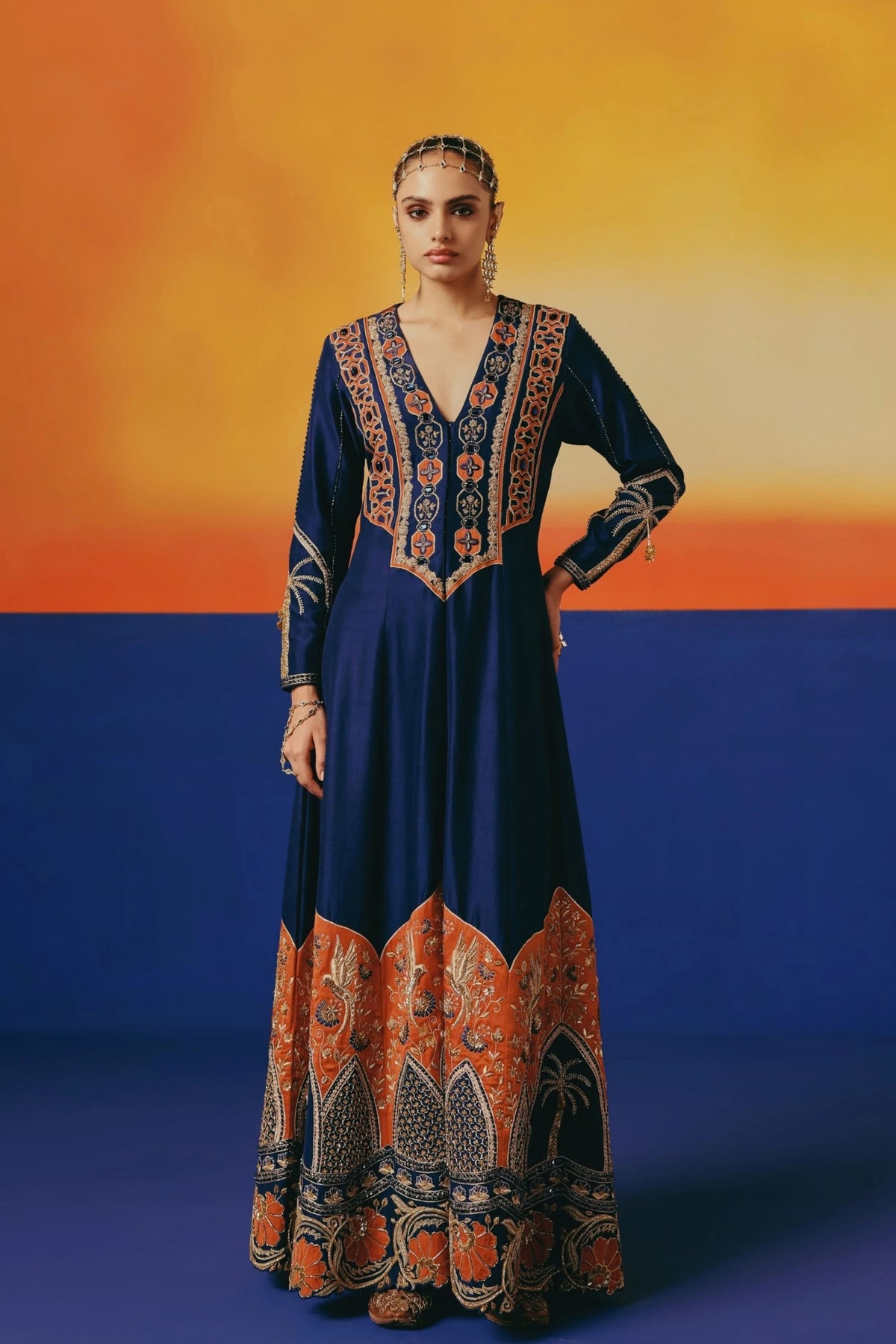 Navy Anarkali Set