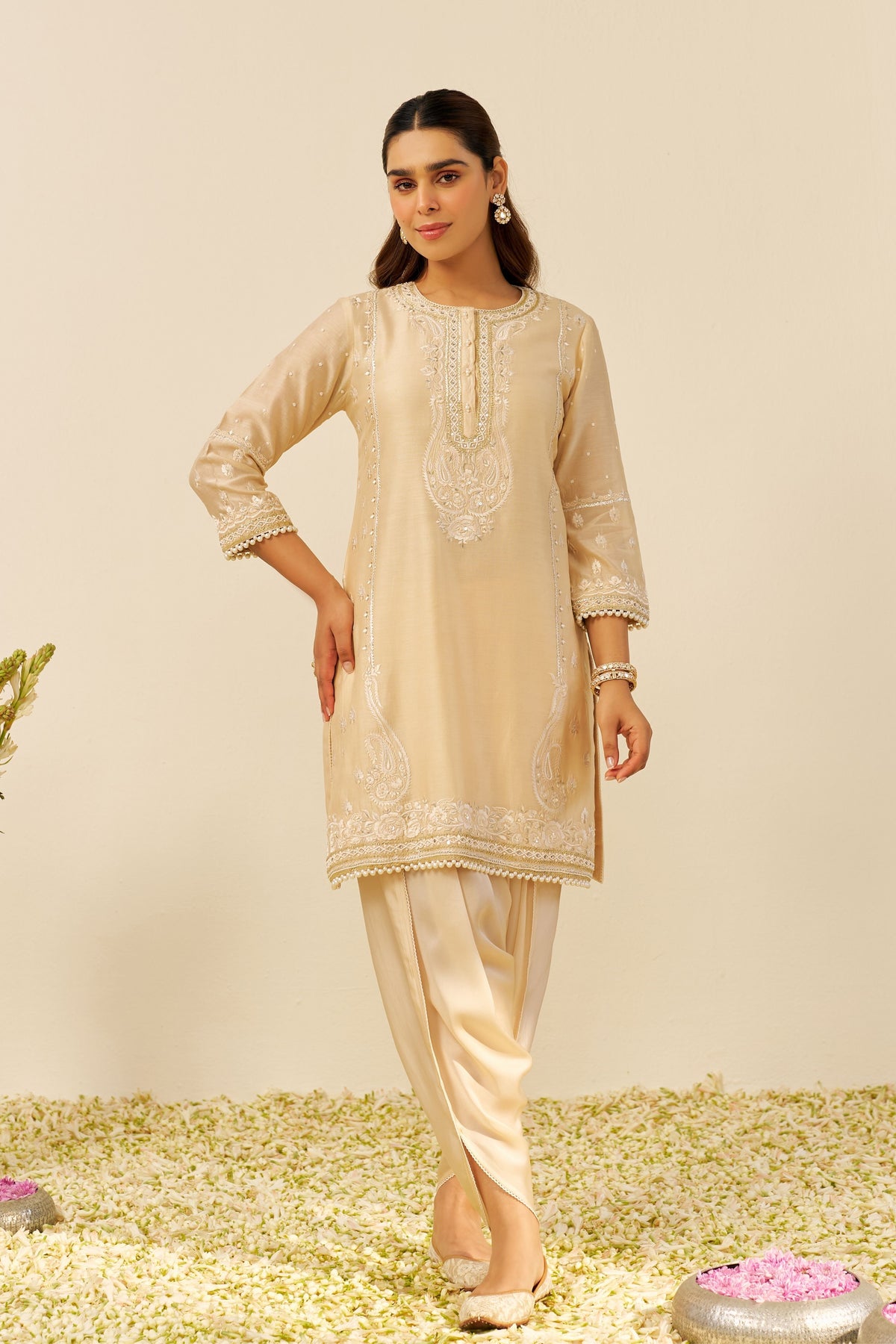 Zahra Kurta Set in Beige