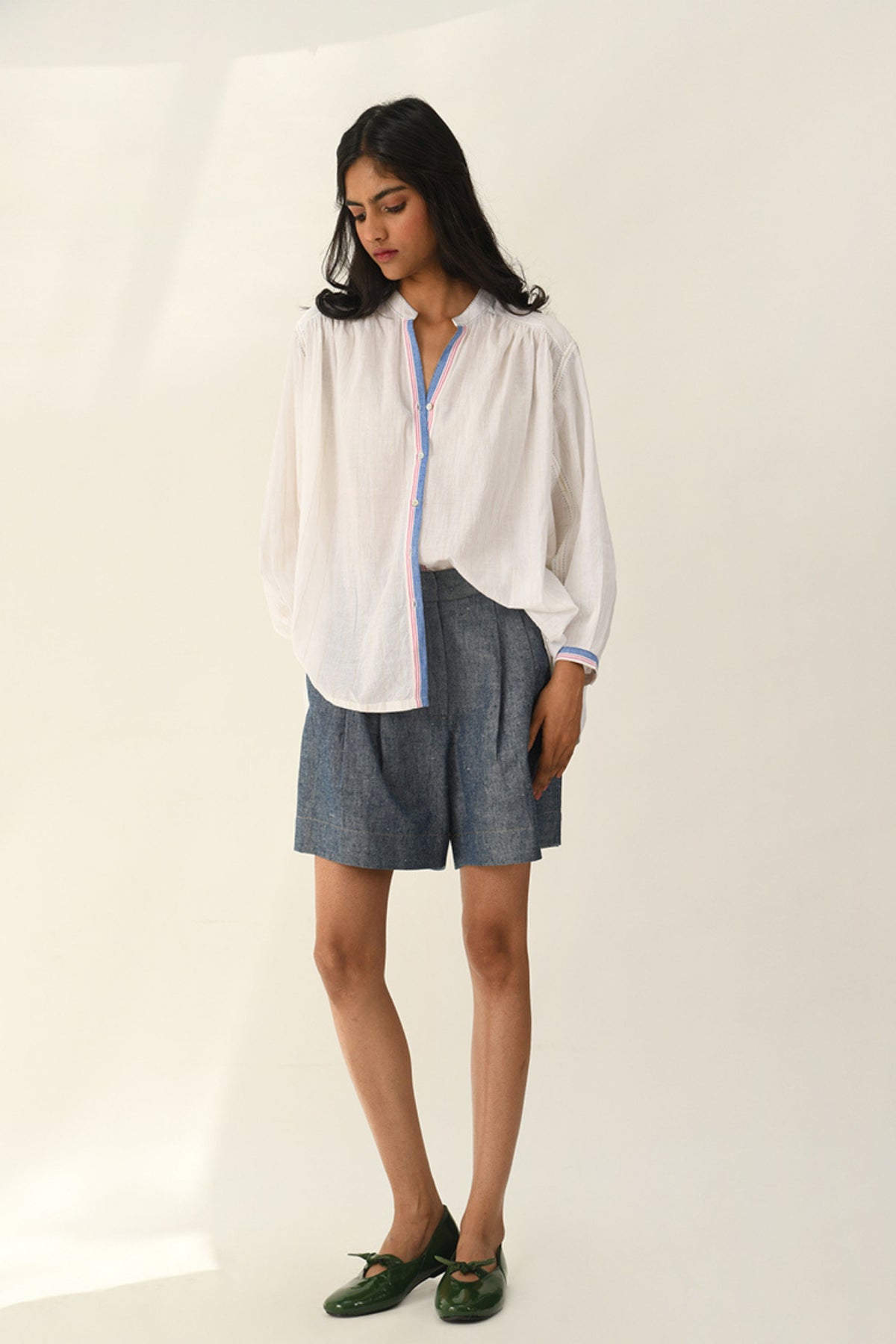 Sabinii Collared Smocking Shirt