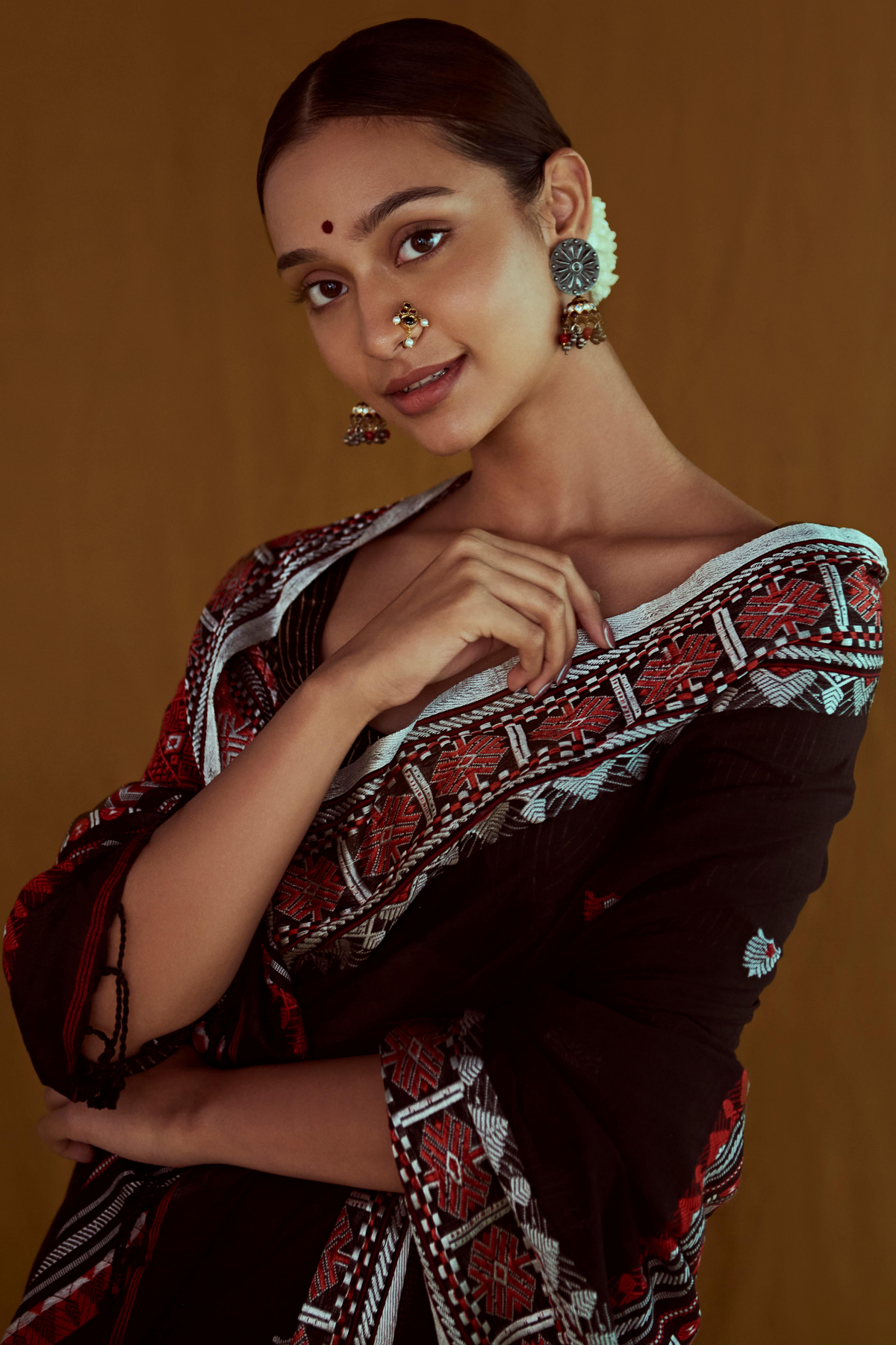 Black Handwoven Cotton Saree