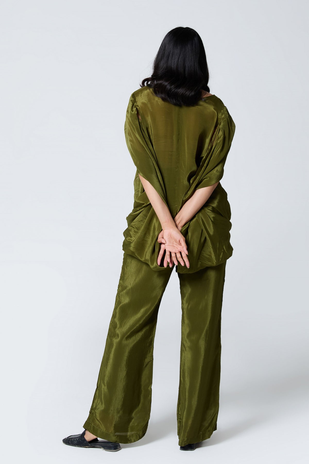 Green Double Cowl Co-ord Set