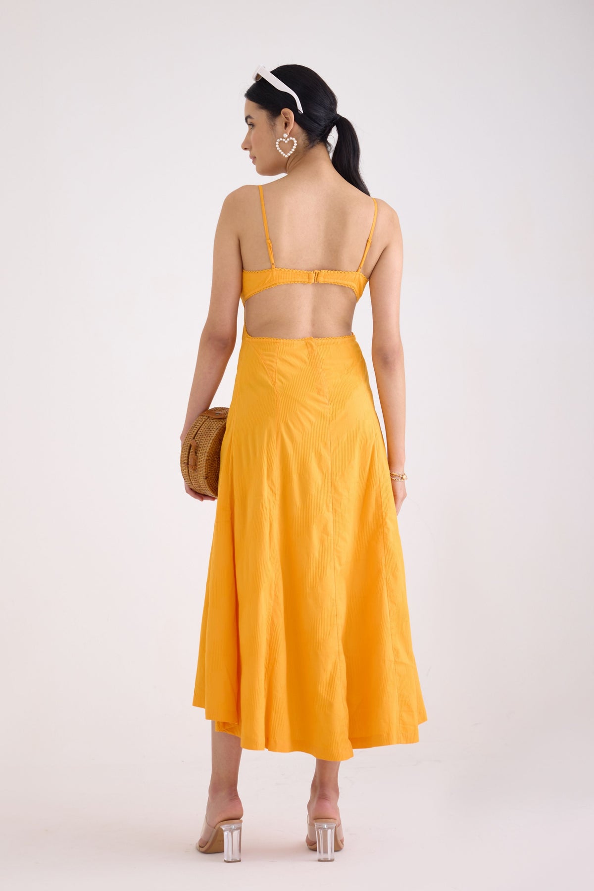 Dania Orange Midi Dress