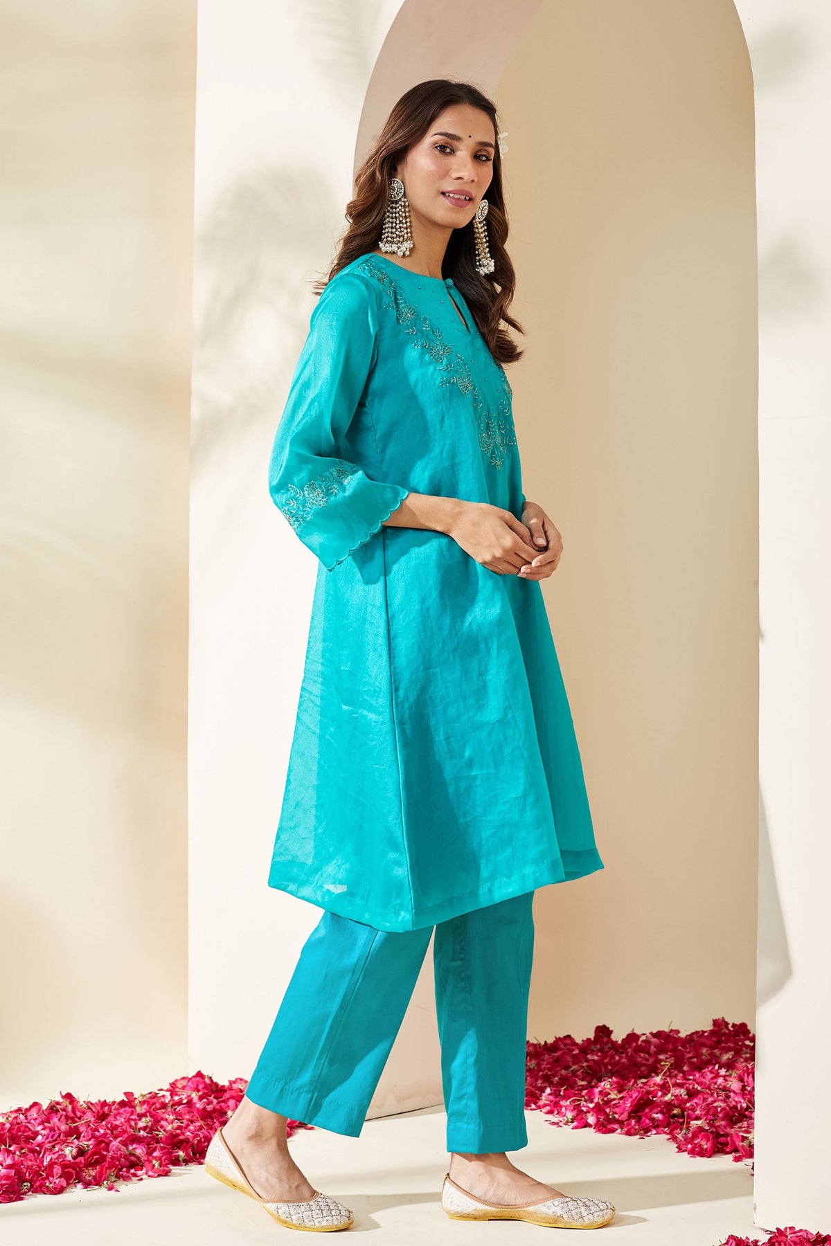 Turquoise Ruksaar Kurta Set