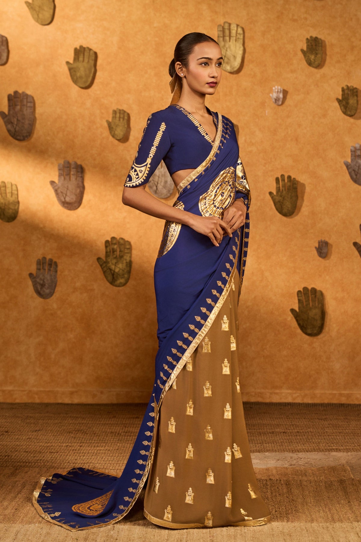 Mocha Sapphire Moonfish Saree