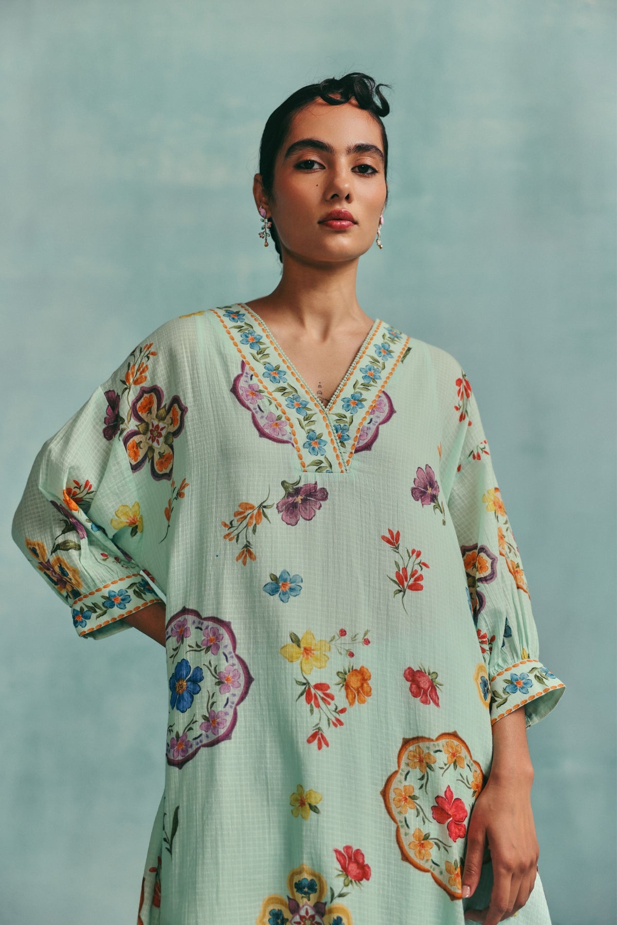 Daisy Blue Kaftan Set