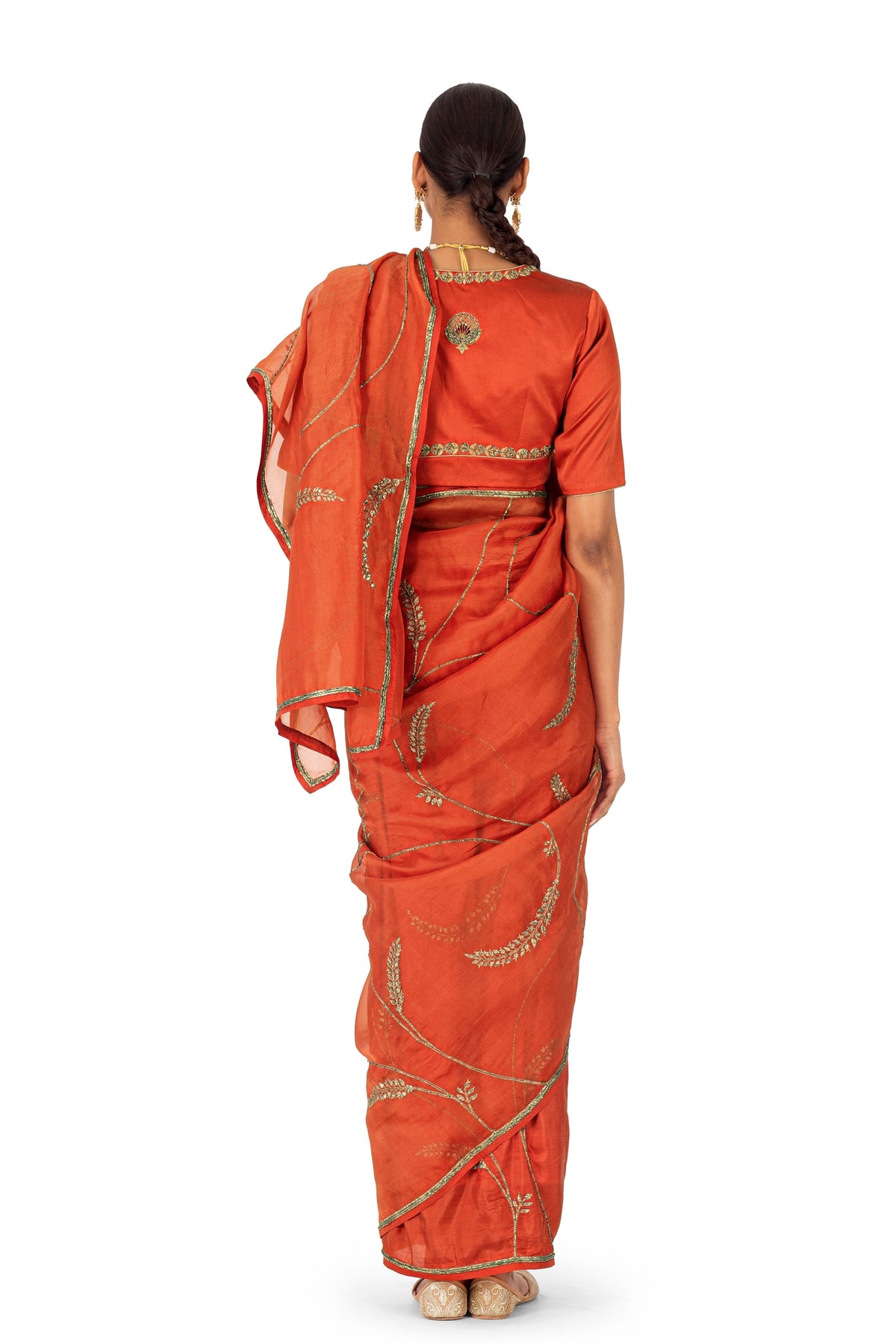 Reis Burnt Orange Saree