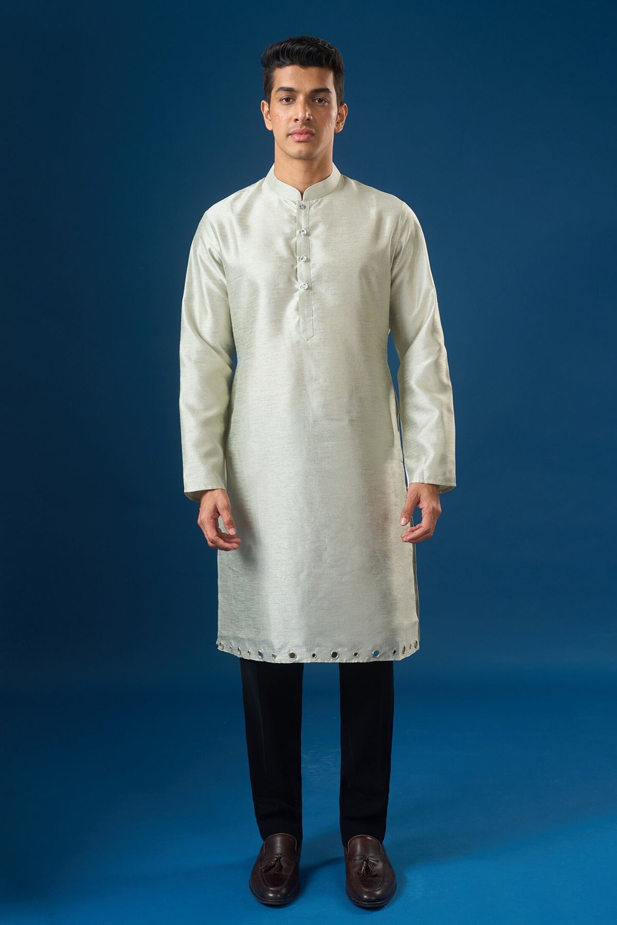 Sage Green Kurta-bundi Set