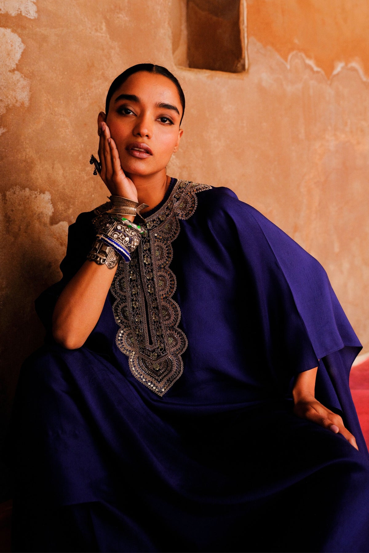 Embroidery Purple Kaftan