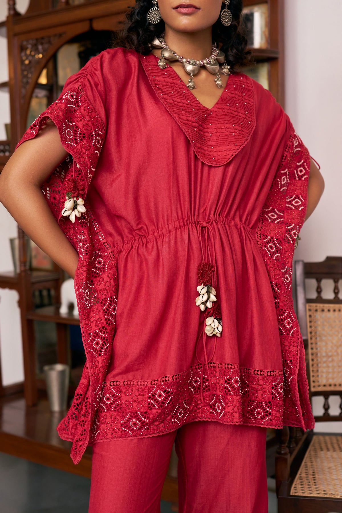Ruby Cutwork Co-ord Set