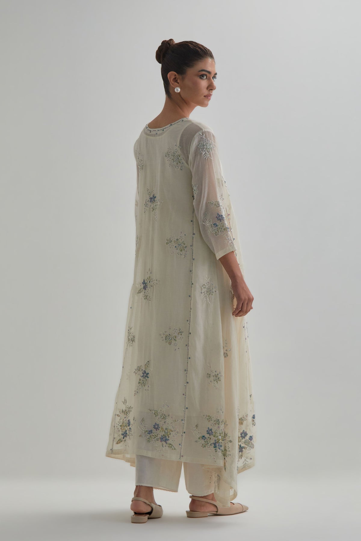Blue Asymmetric Kurta And Pants