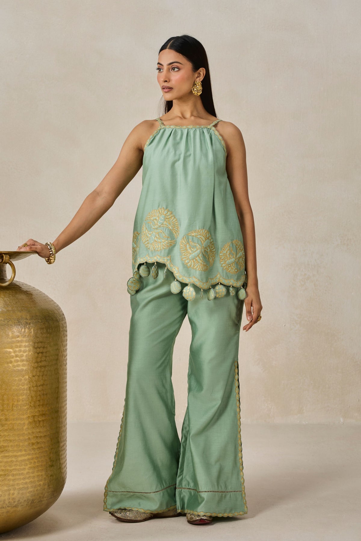 Chanderi Top and Palazo Set