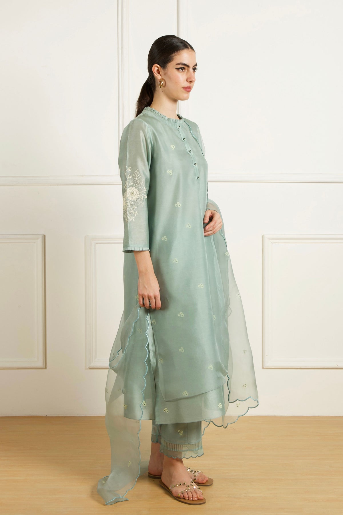 Mint Double Layer Kurta Set