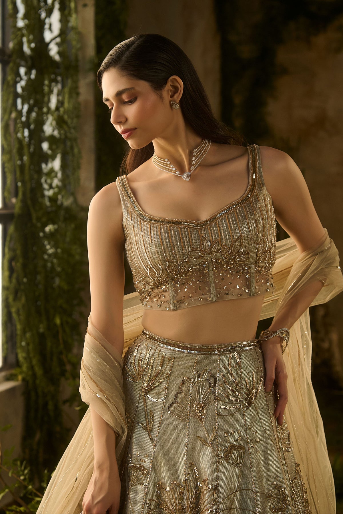 Champagne Mist Lehenga Set