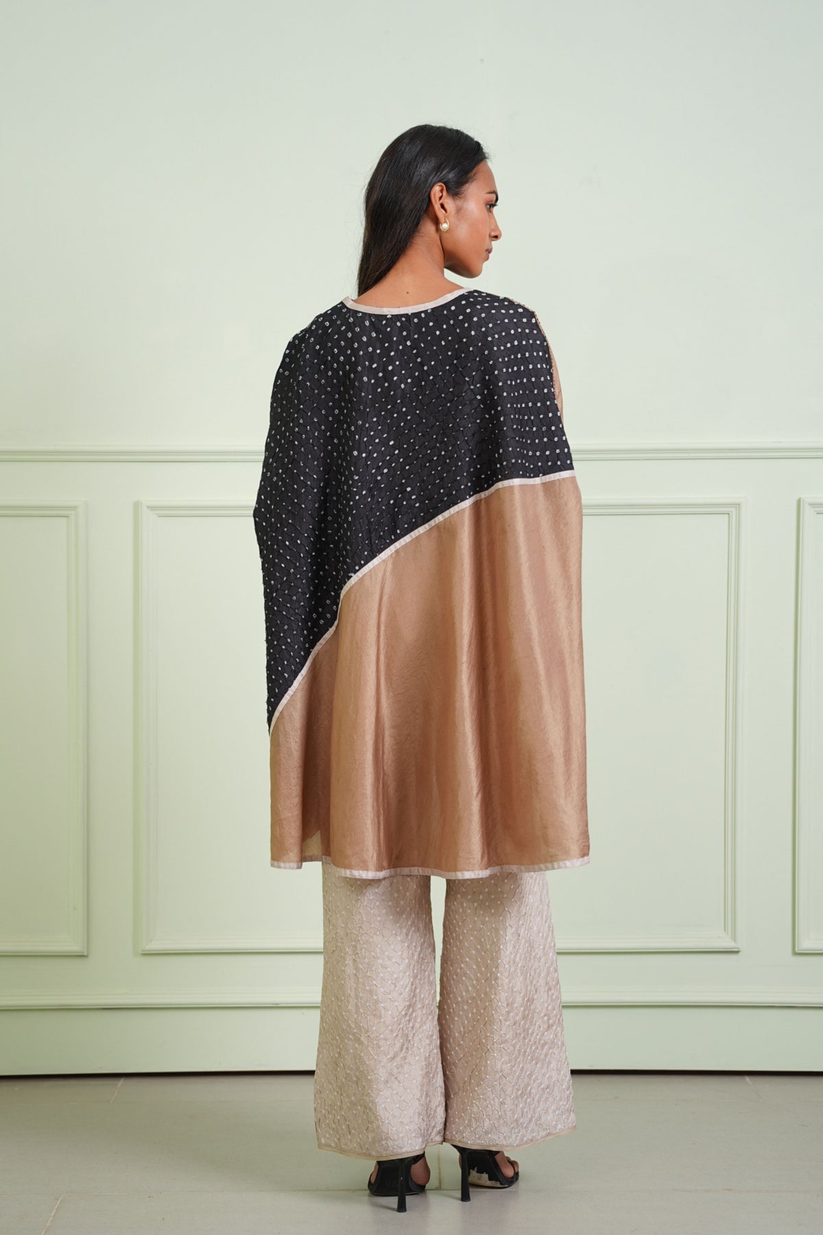 Crushed Bandhani Beige Pants