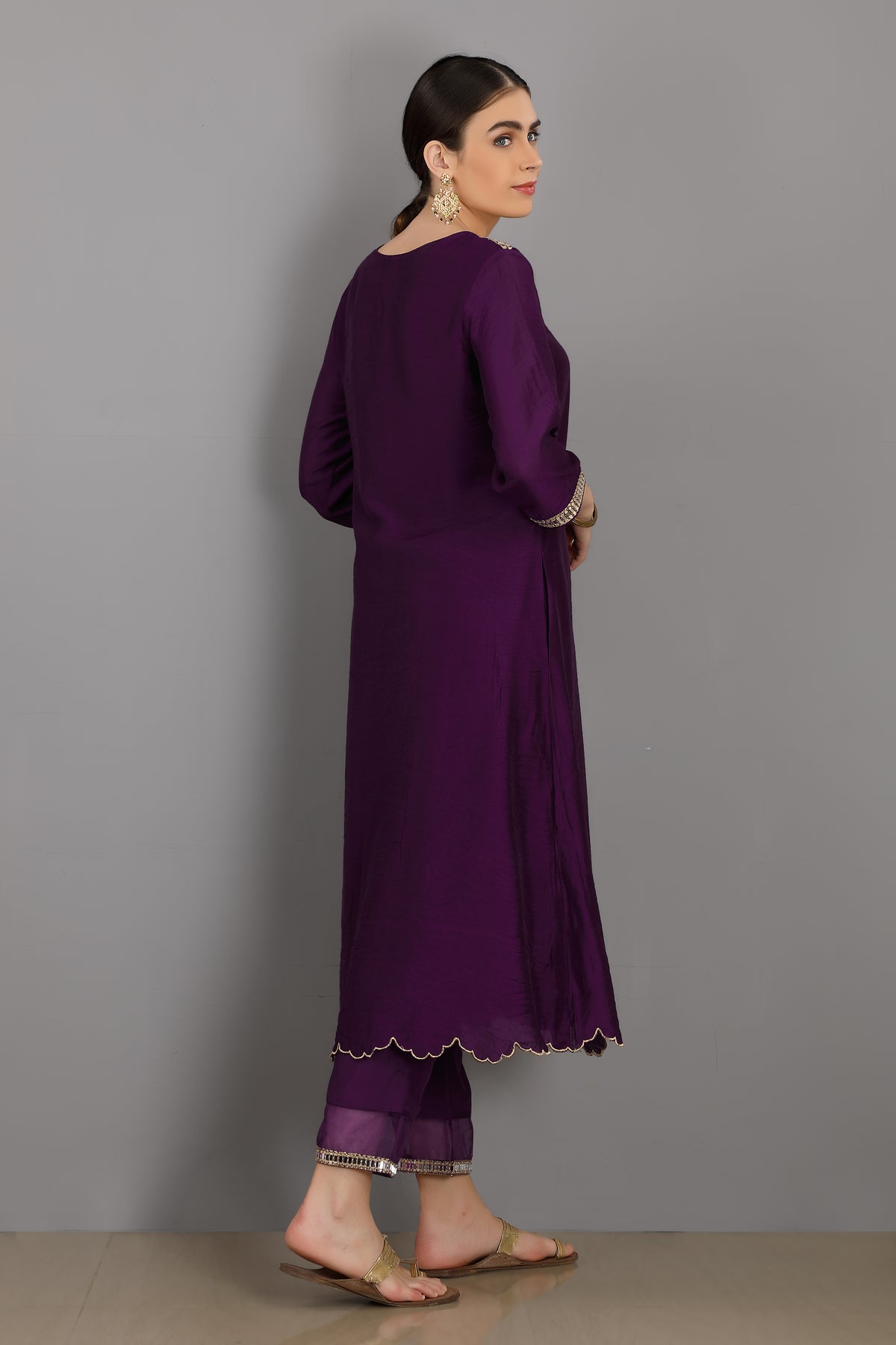 Talha round neck kurta set
