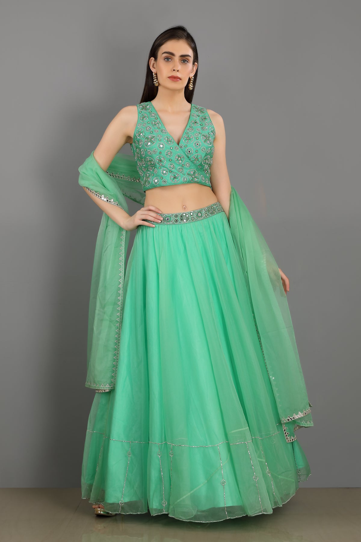 Chaman embroidered lehenga set