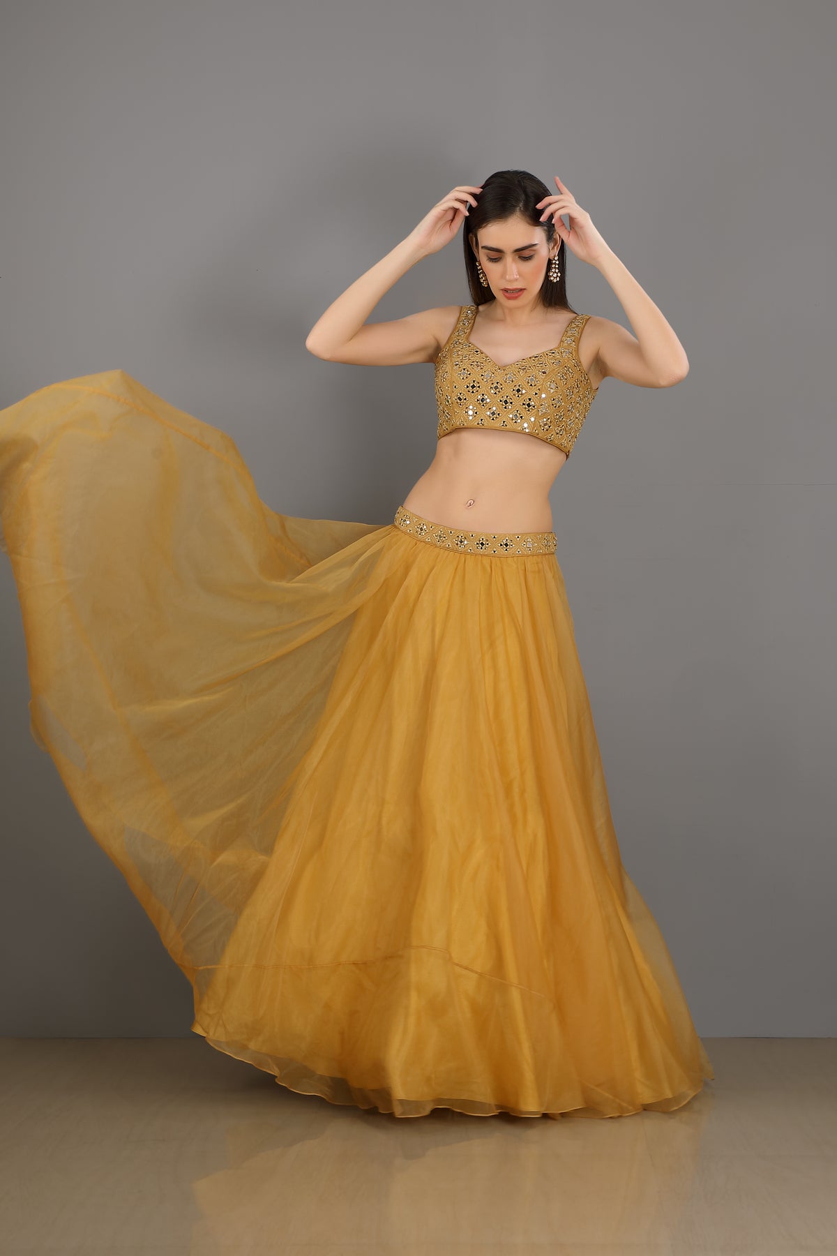 Chamak embroidered lehenga set