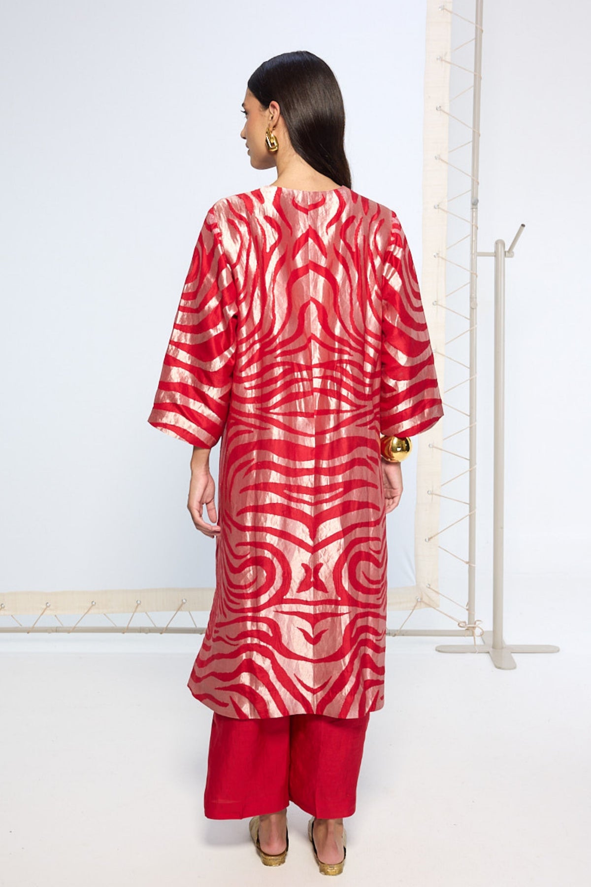 Handwoven Classic Red Kurta Set