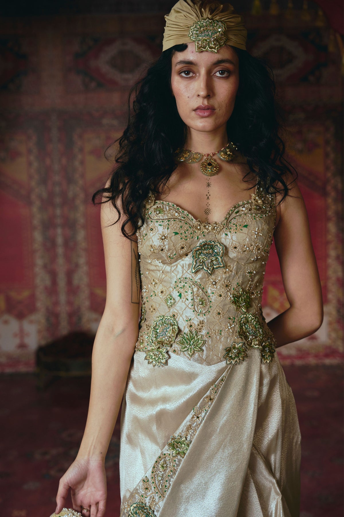 Draped Skirt and Corset Set
