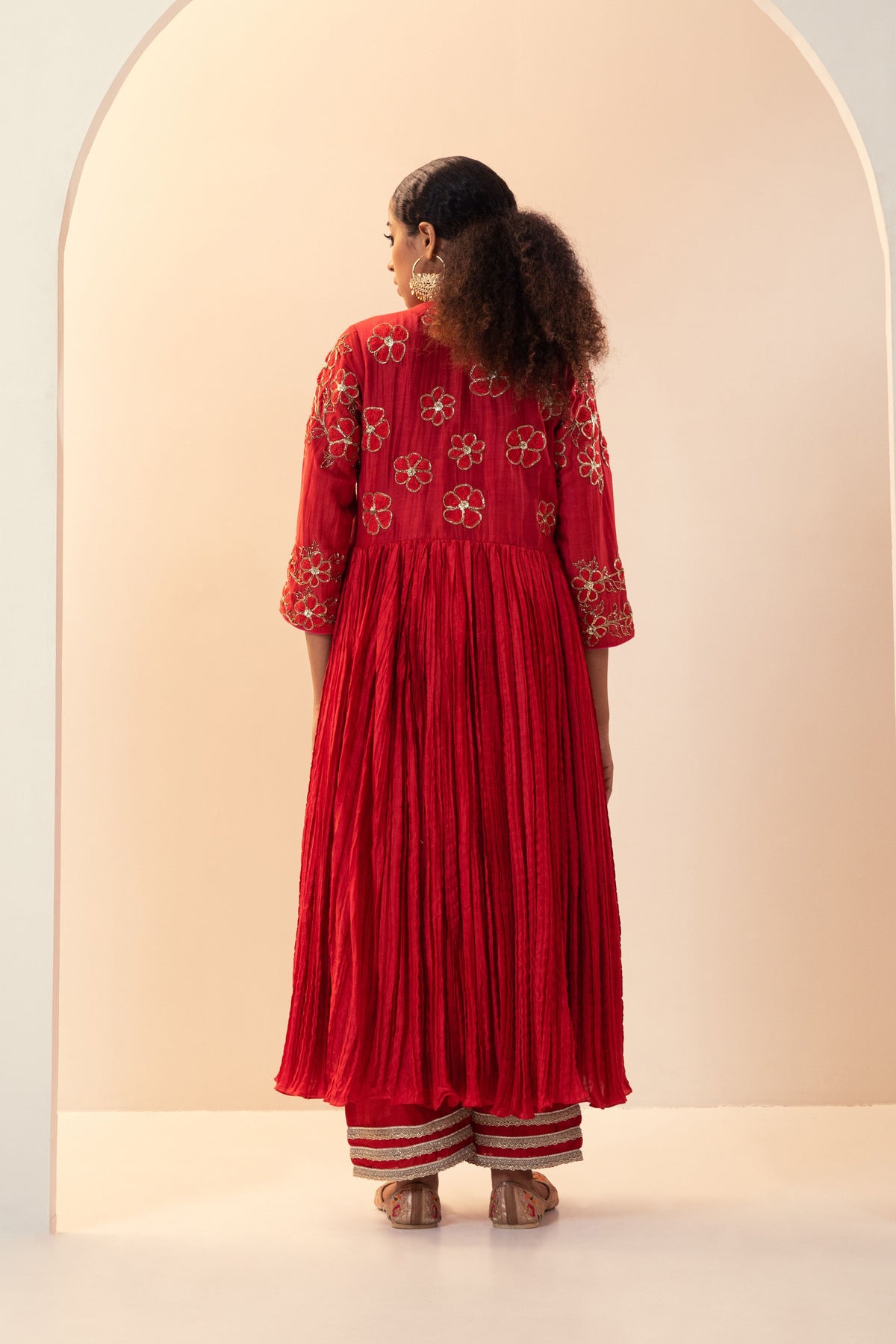 Crinkled Anarkali with Palazzos