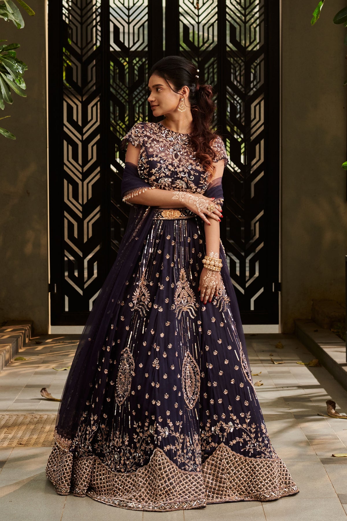 Deep Midnight Blue Lehenga Set