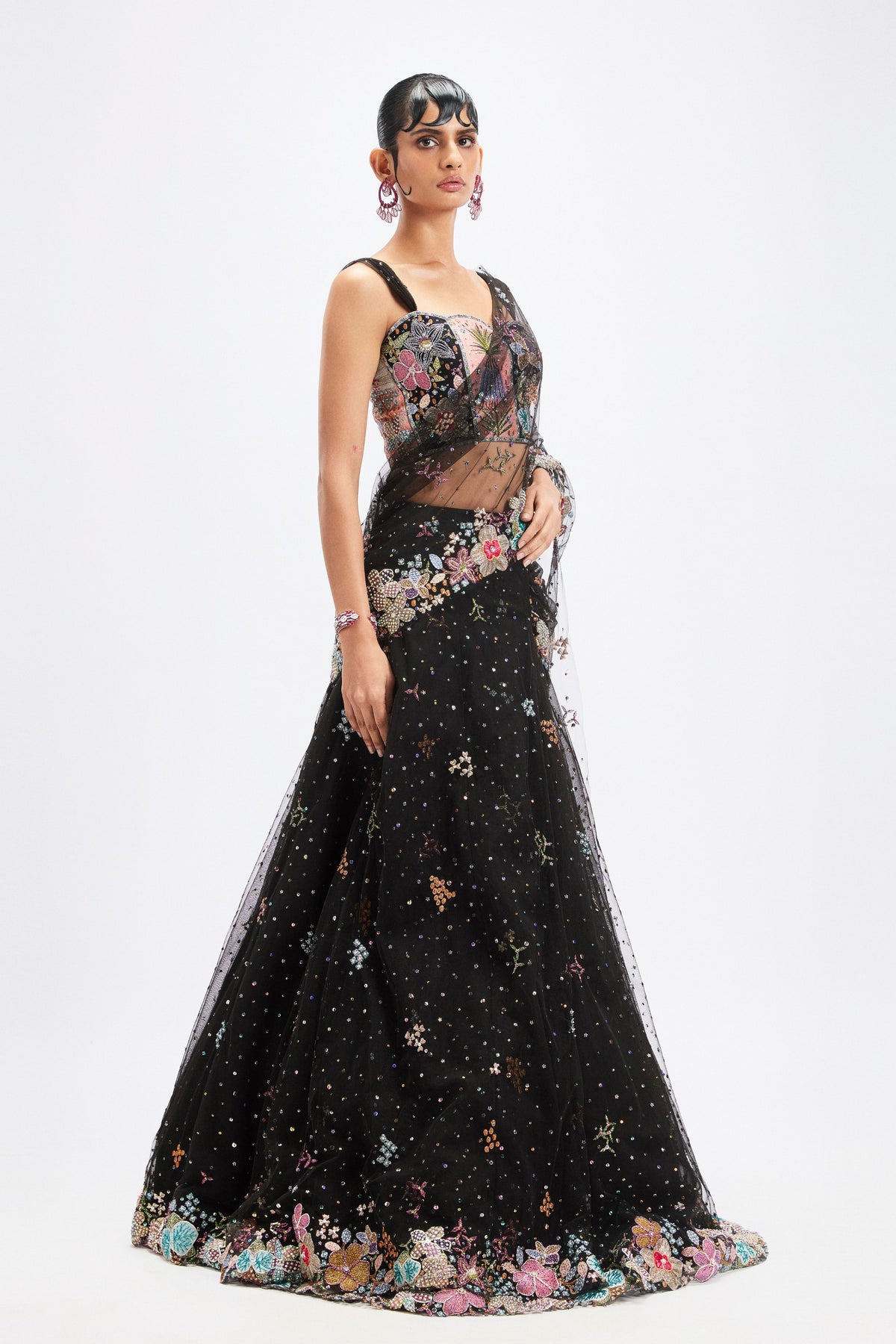 Azalee Black Lehenga Set
