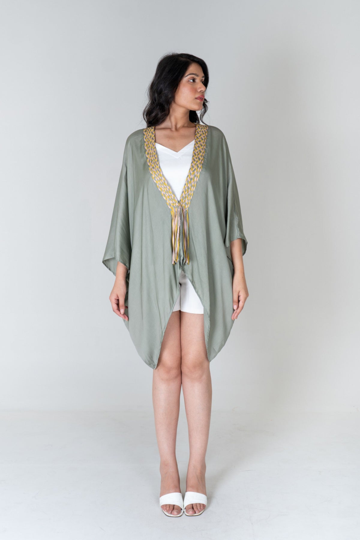 Green Braided Short Cape