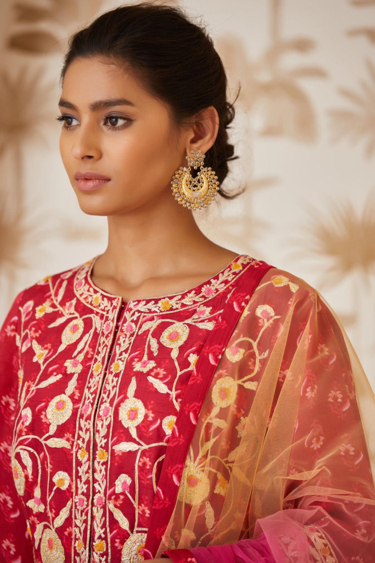 Maroon anarkali set