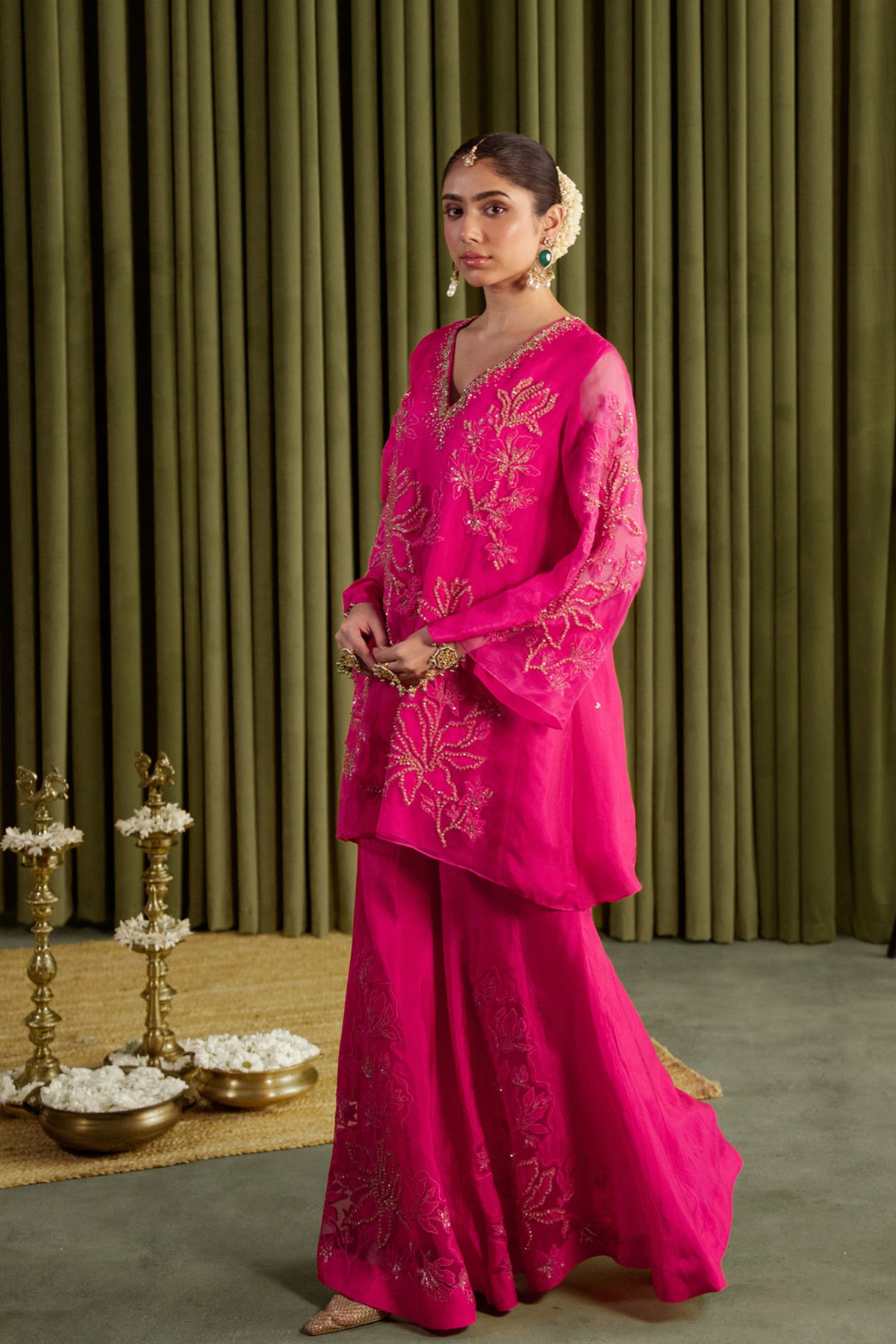 Hot Pink Sharara Set