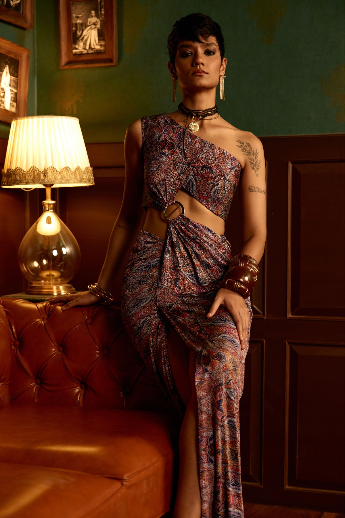 Prism Brown Drape Gown