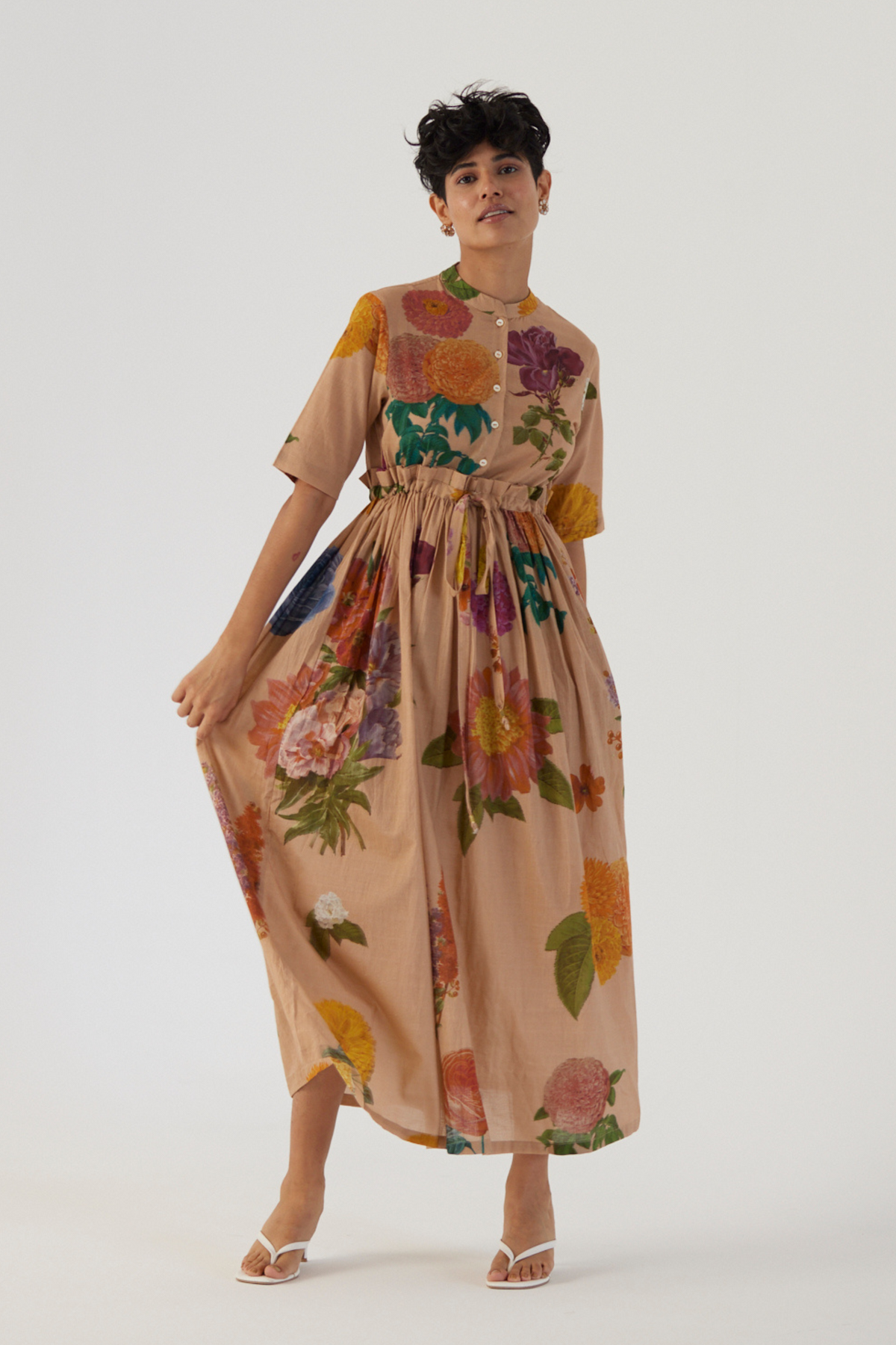 Vintage Garden Gathered Dress