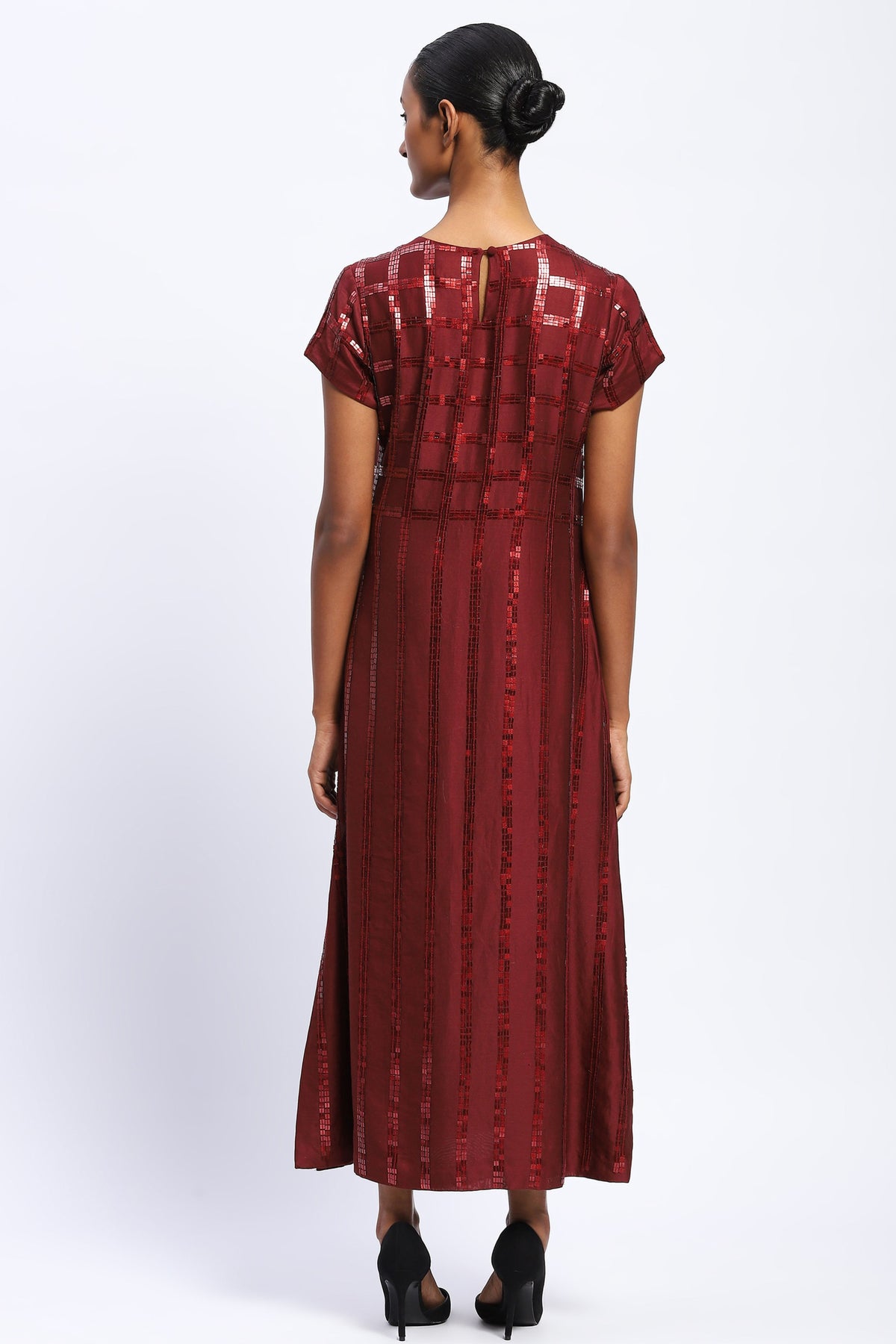 Sequin Windowpane Dress