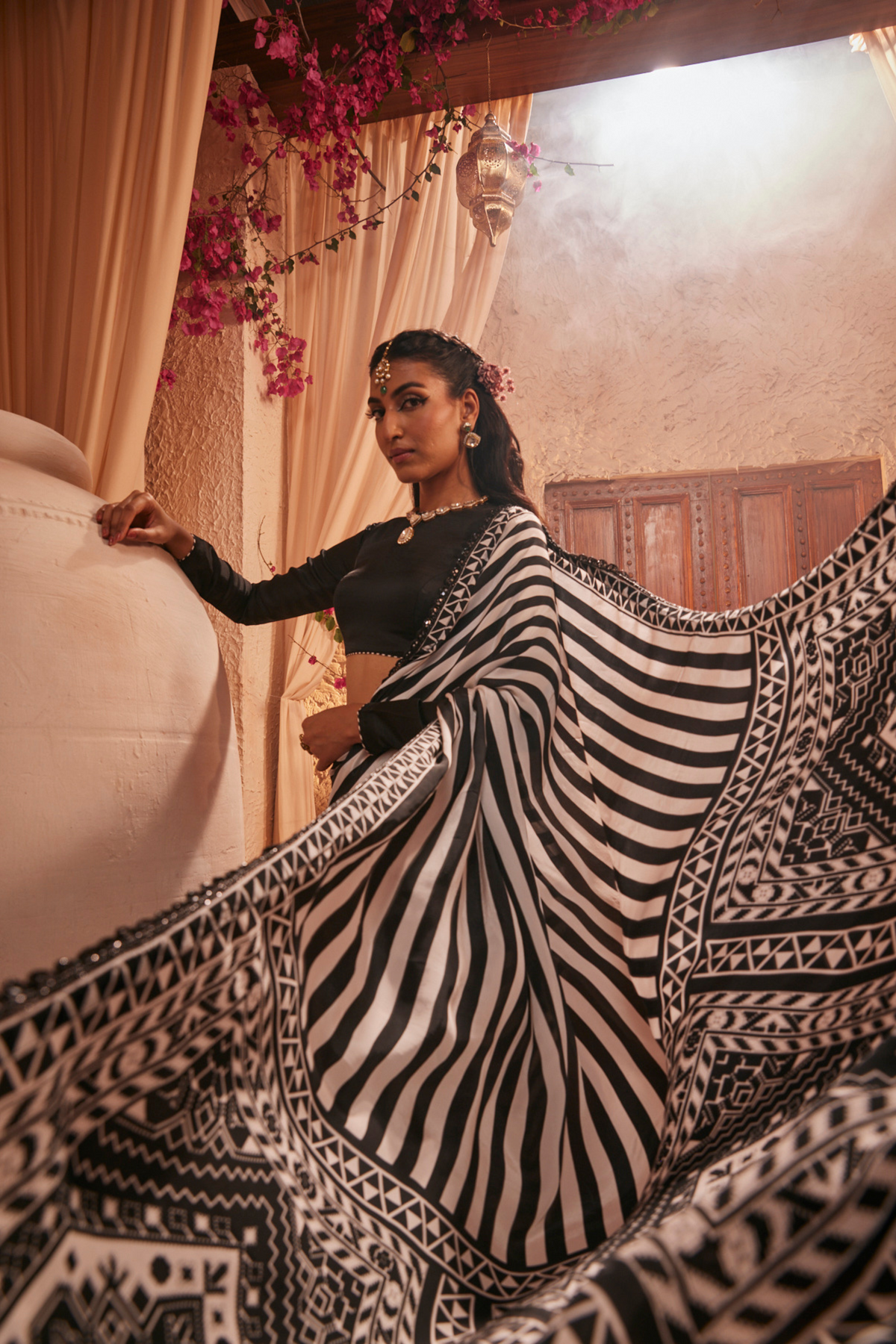 Cara Black Saree Set
