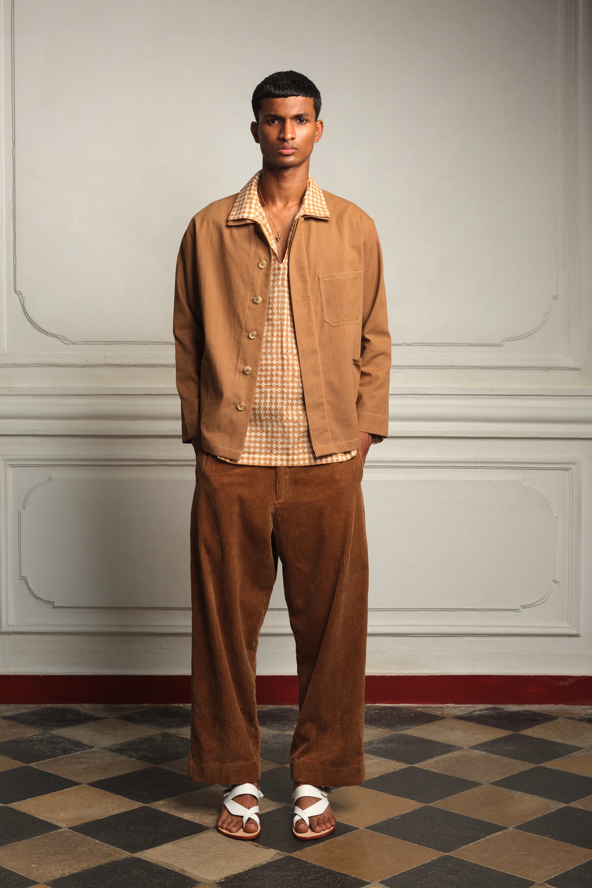 Flat front trousers