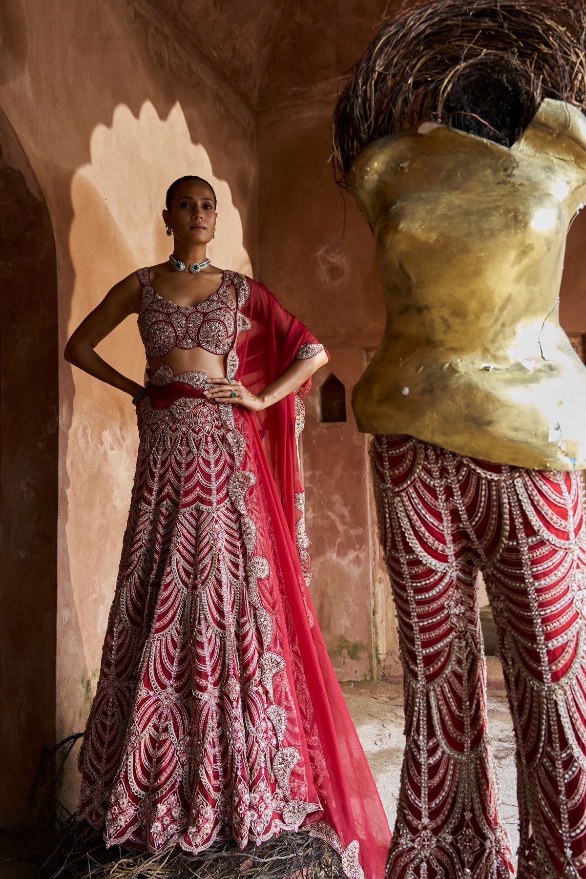Crimson Royale Lehenga Set