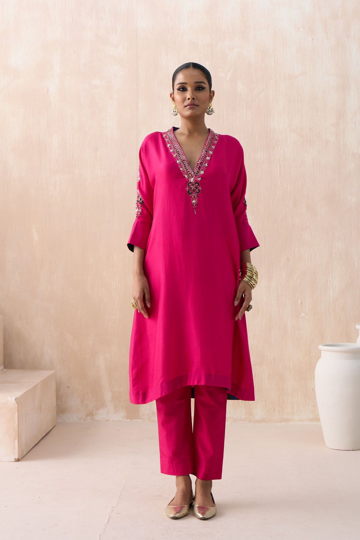 Hot Pink Kaftan Set