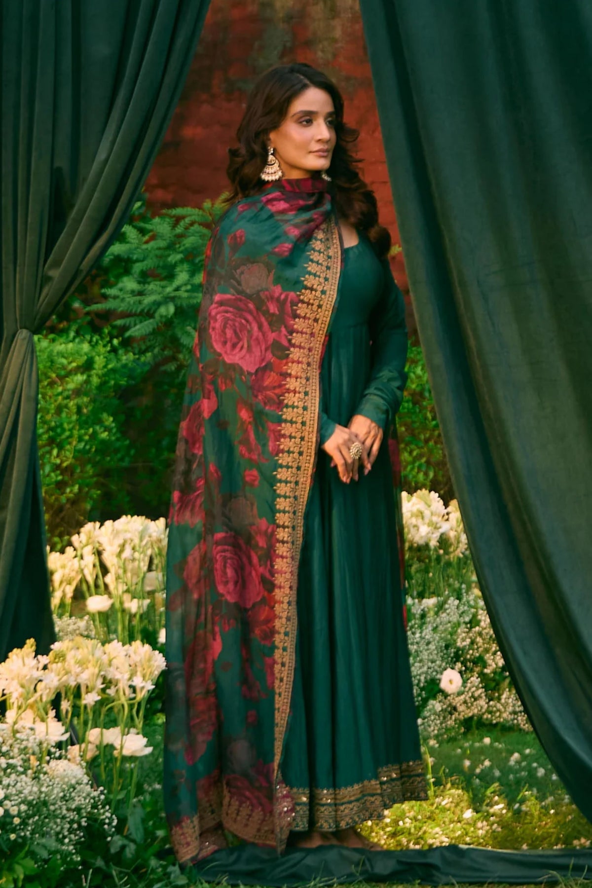Teal Green Anarkali Set