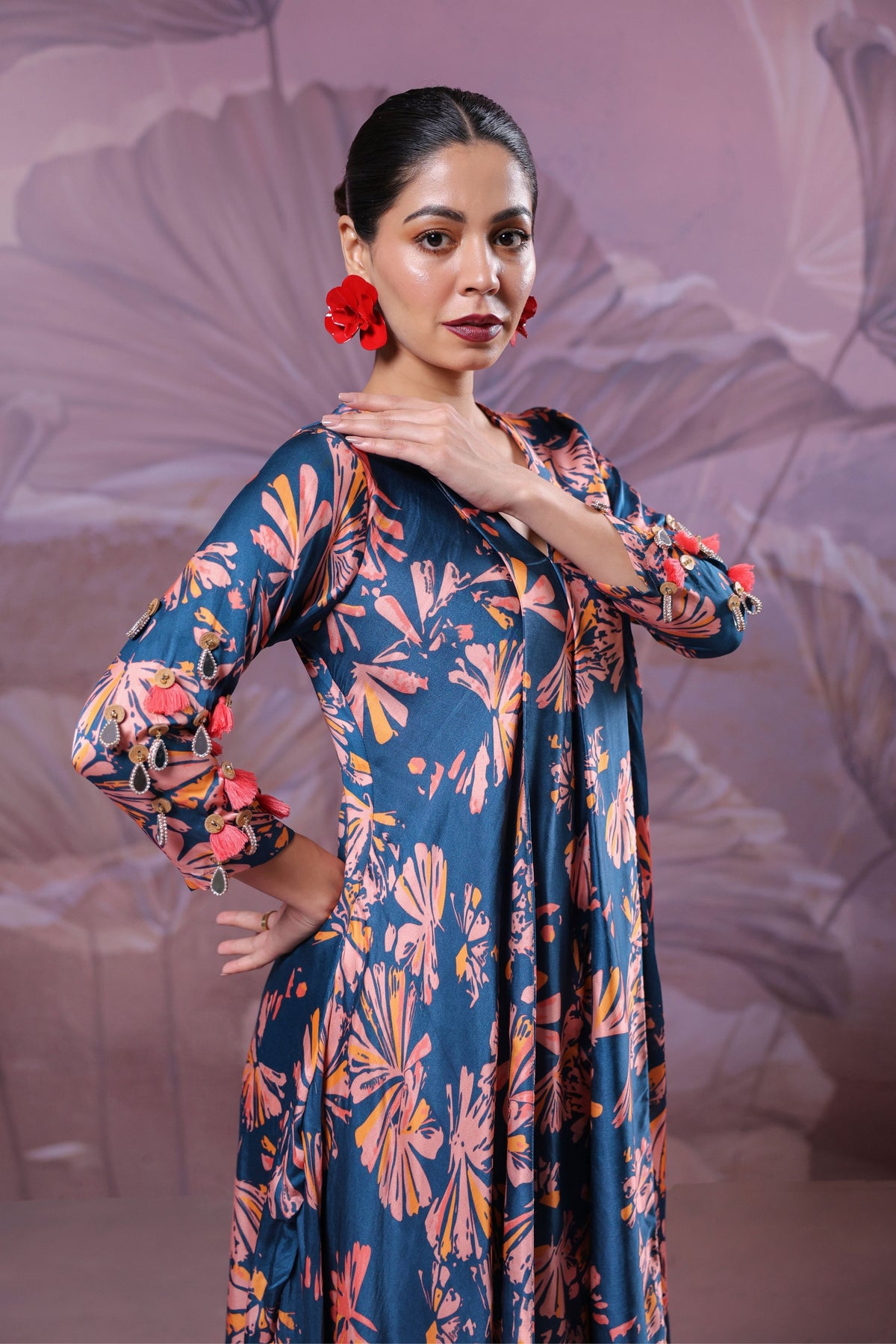 Ballygunge Prussian Tassel Tunic Set