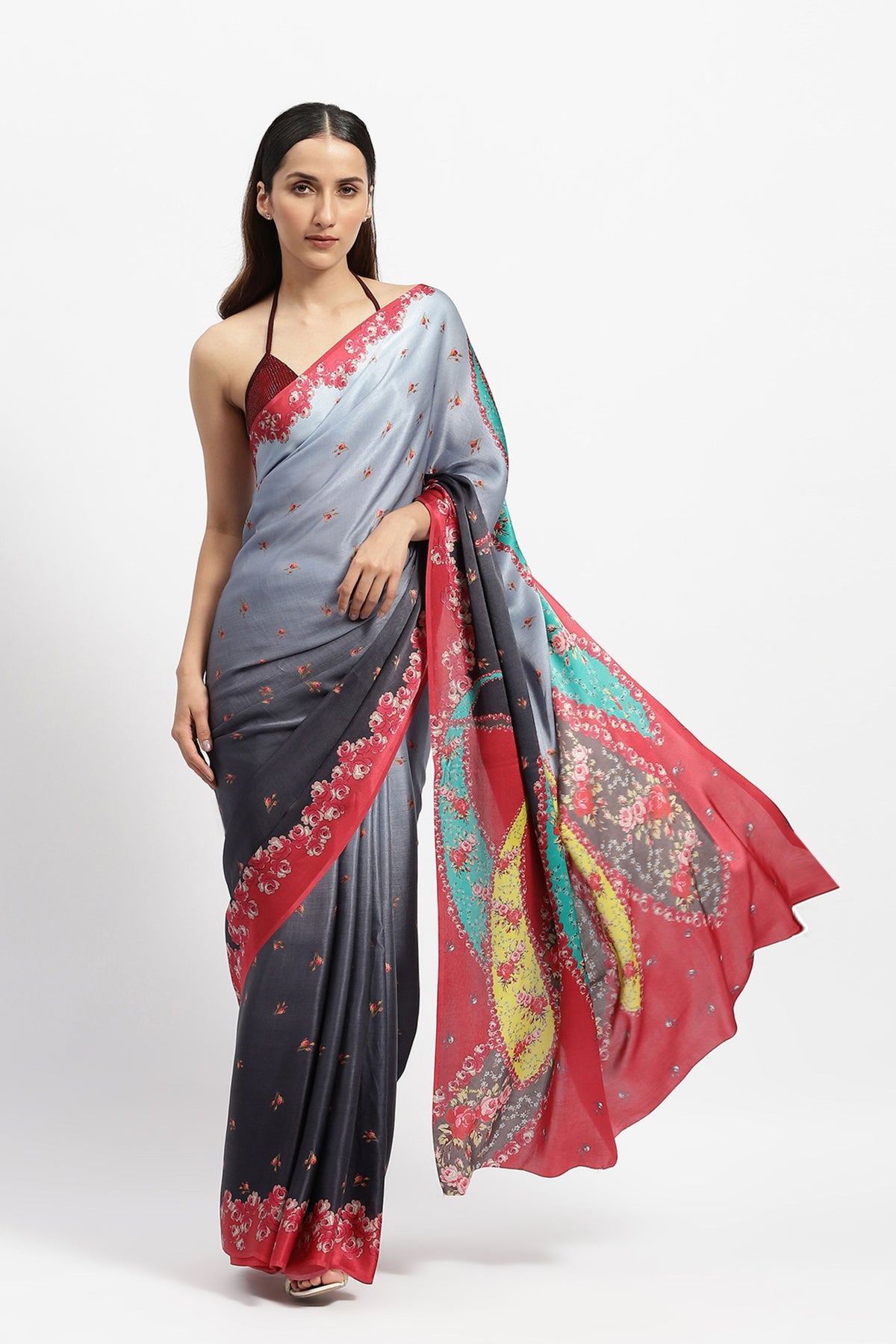 Night&#39;s Embrace Printed Saree