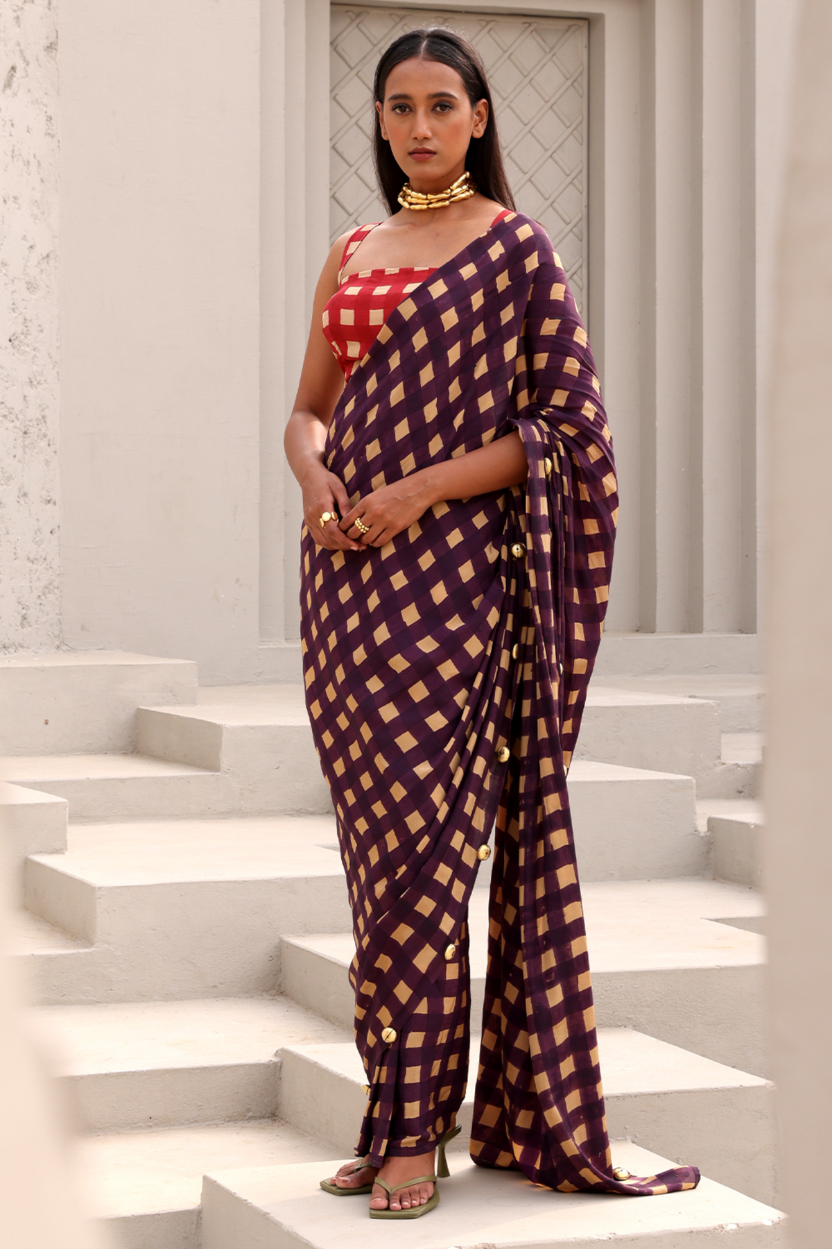 Agatha Pre Draped Saree Set