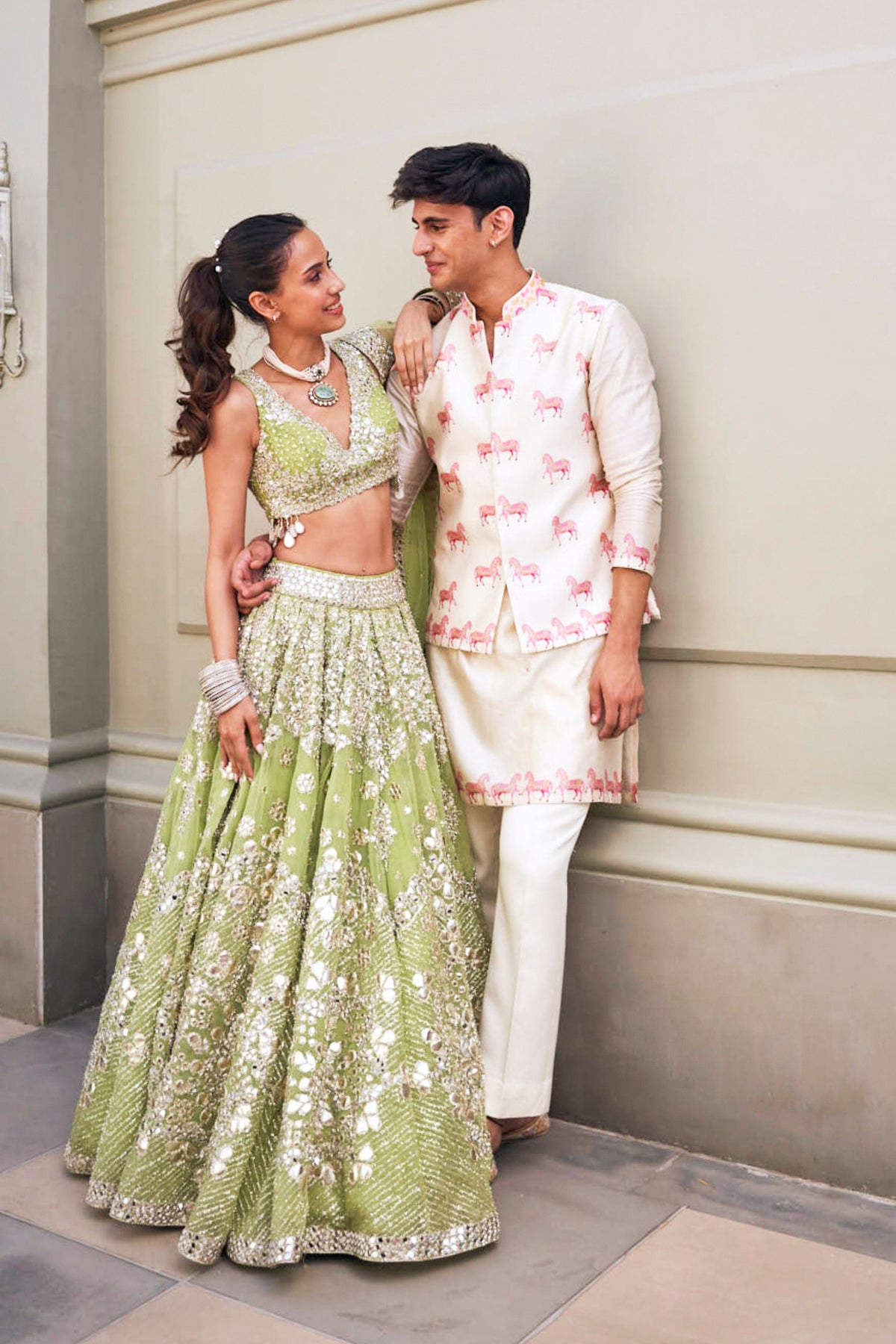 Neon Green Lehenga Set