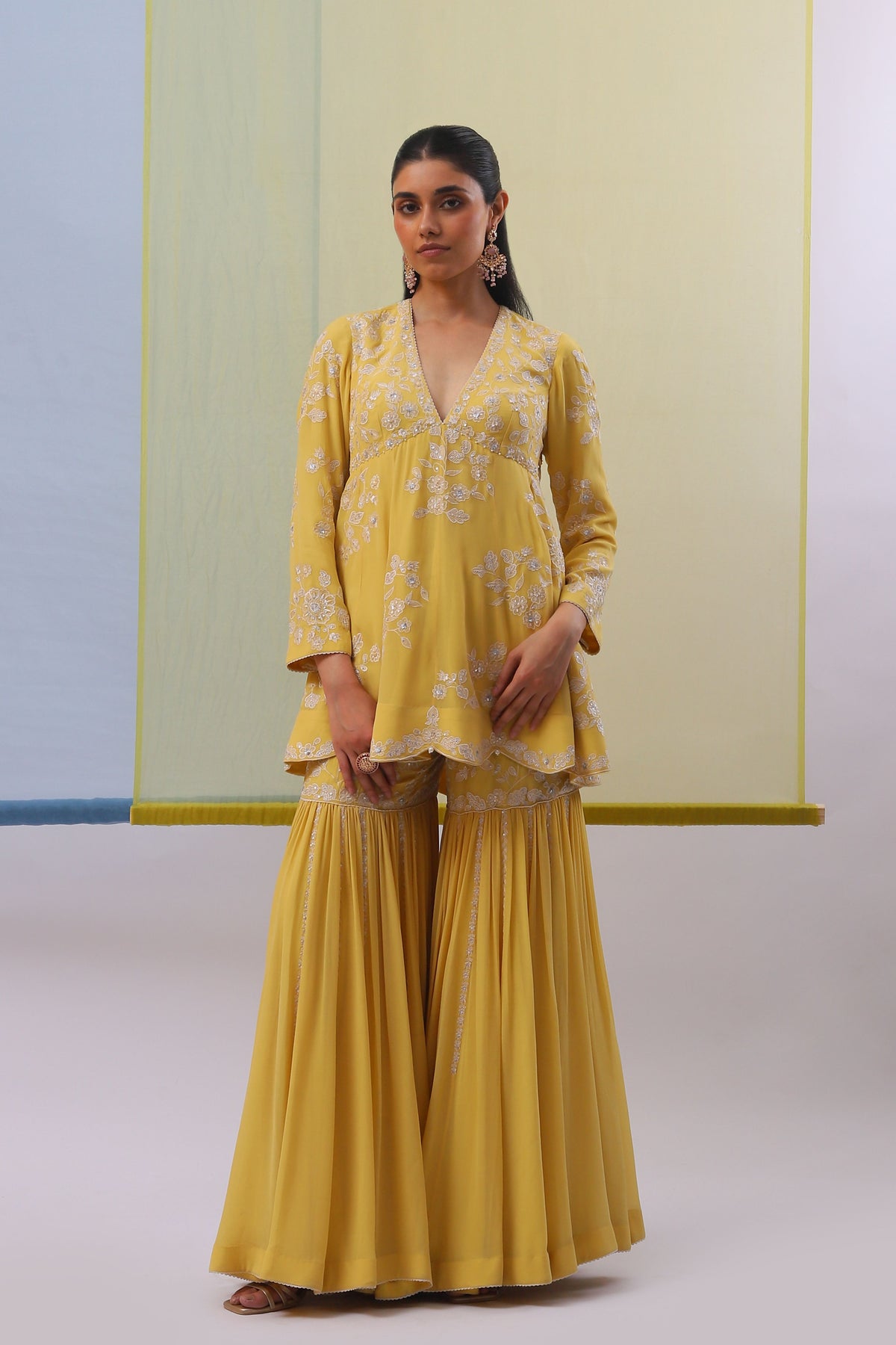 Yellow Ashraqat Gharara Set