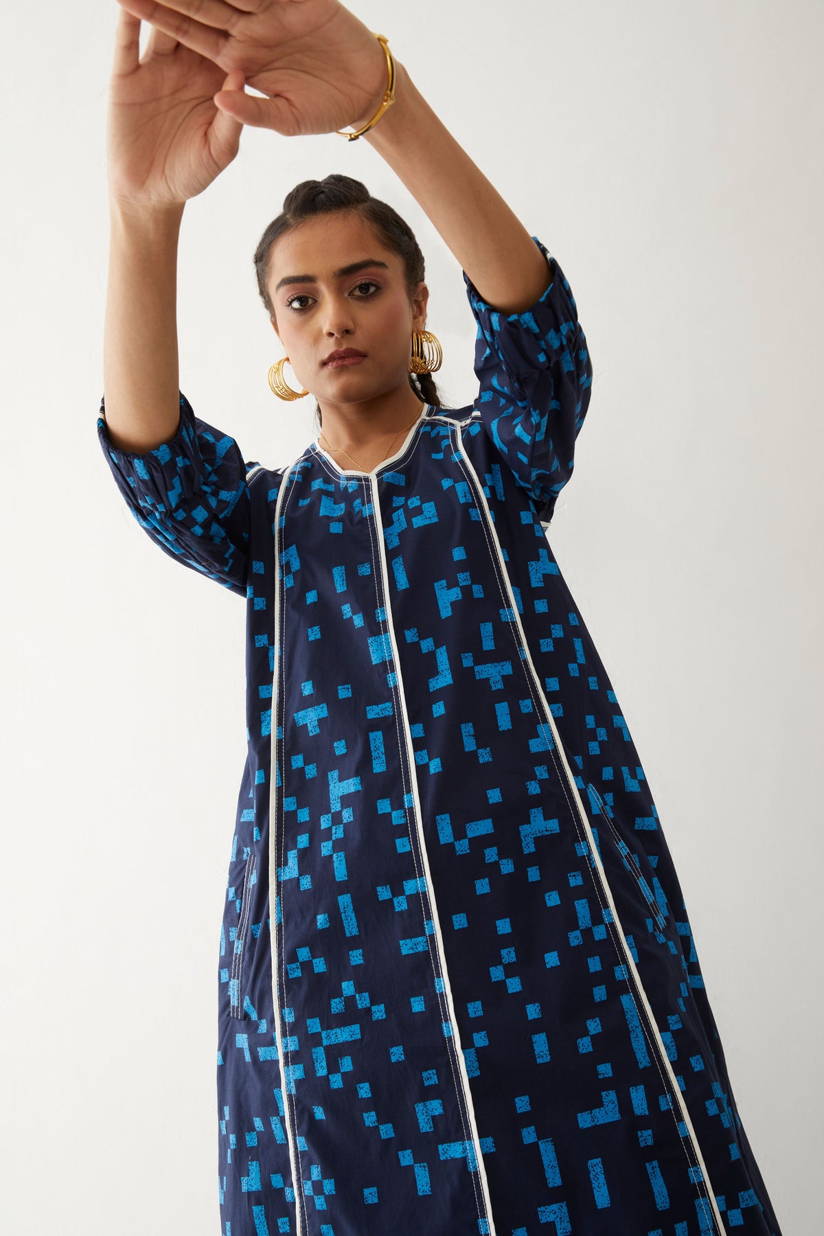 Frida Dress With Cube Print