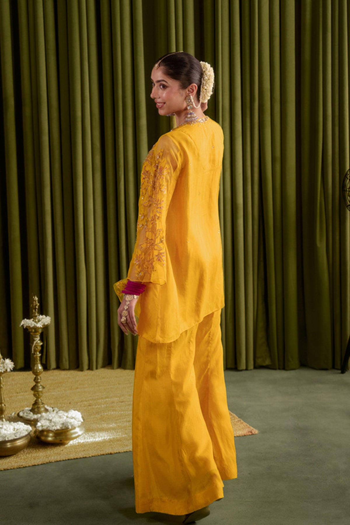 Golden Beige Sharara Set