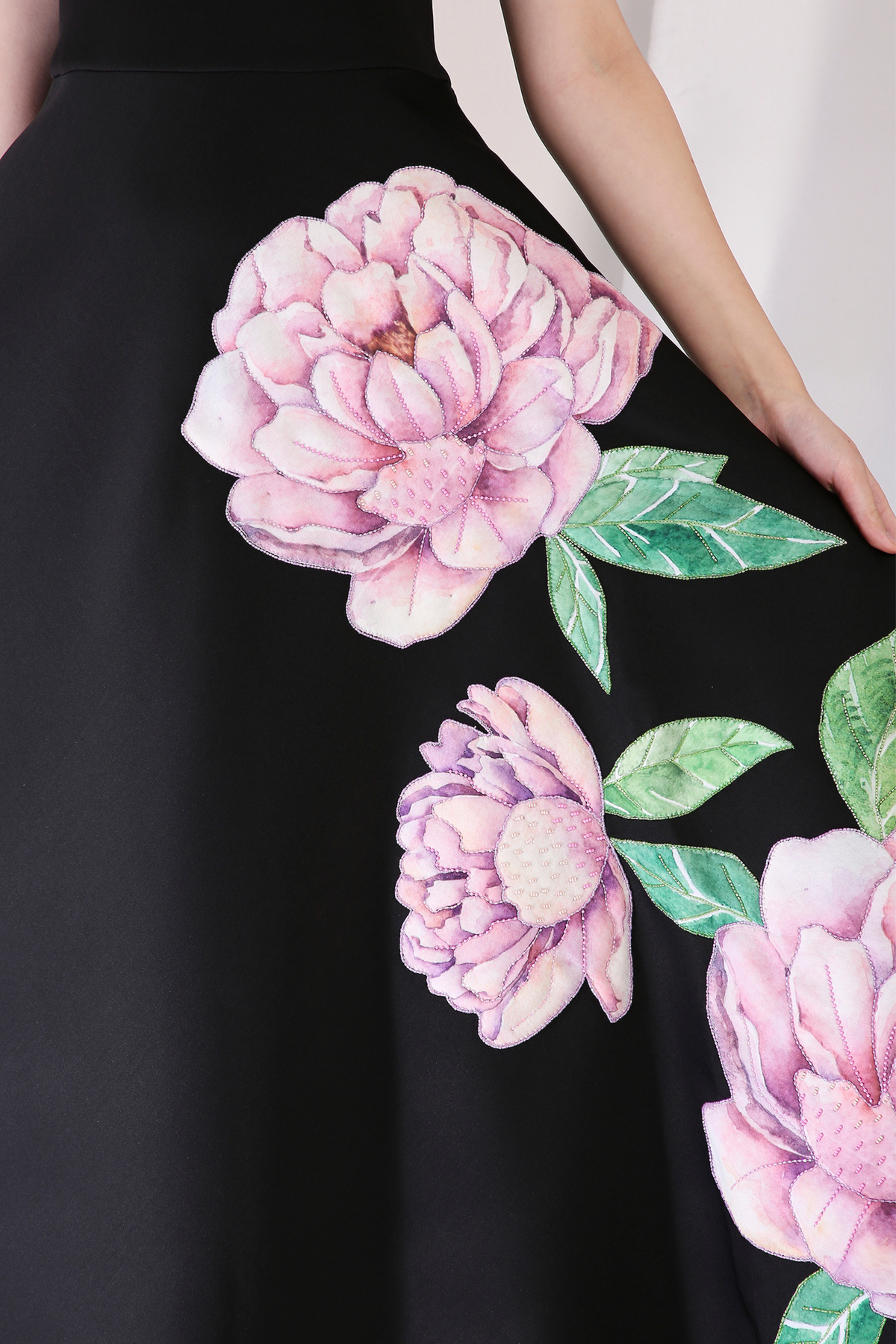 Black Nyra Embroidered Dress