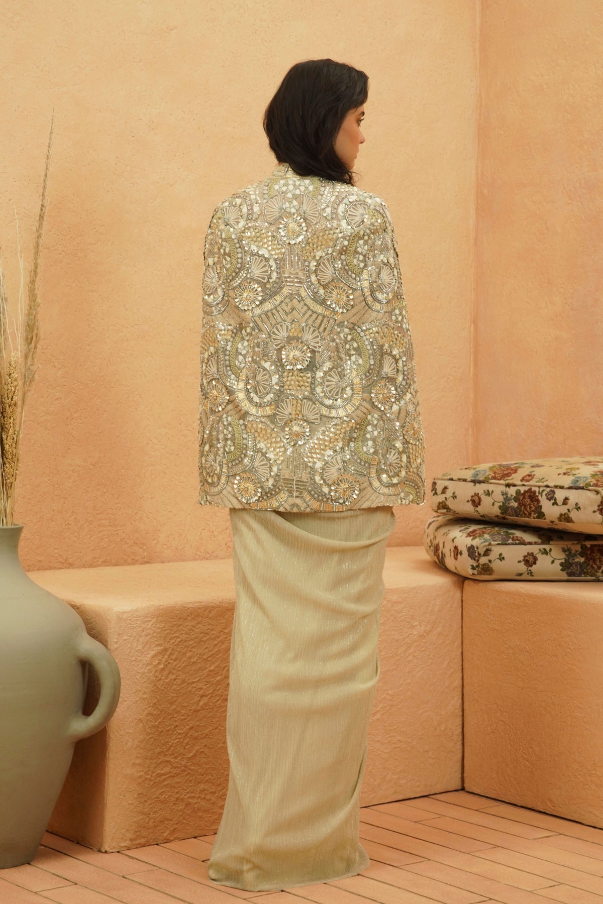Imani Embellished Cape Set