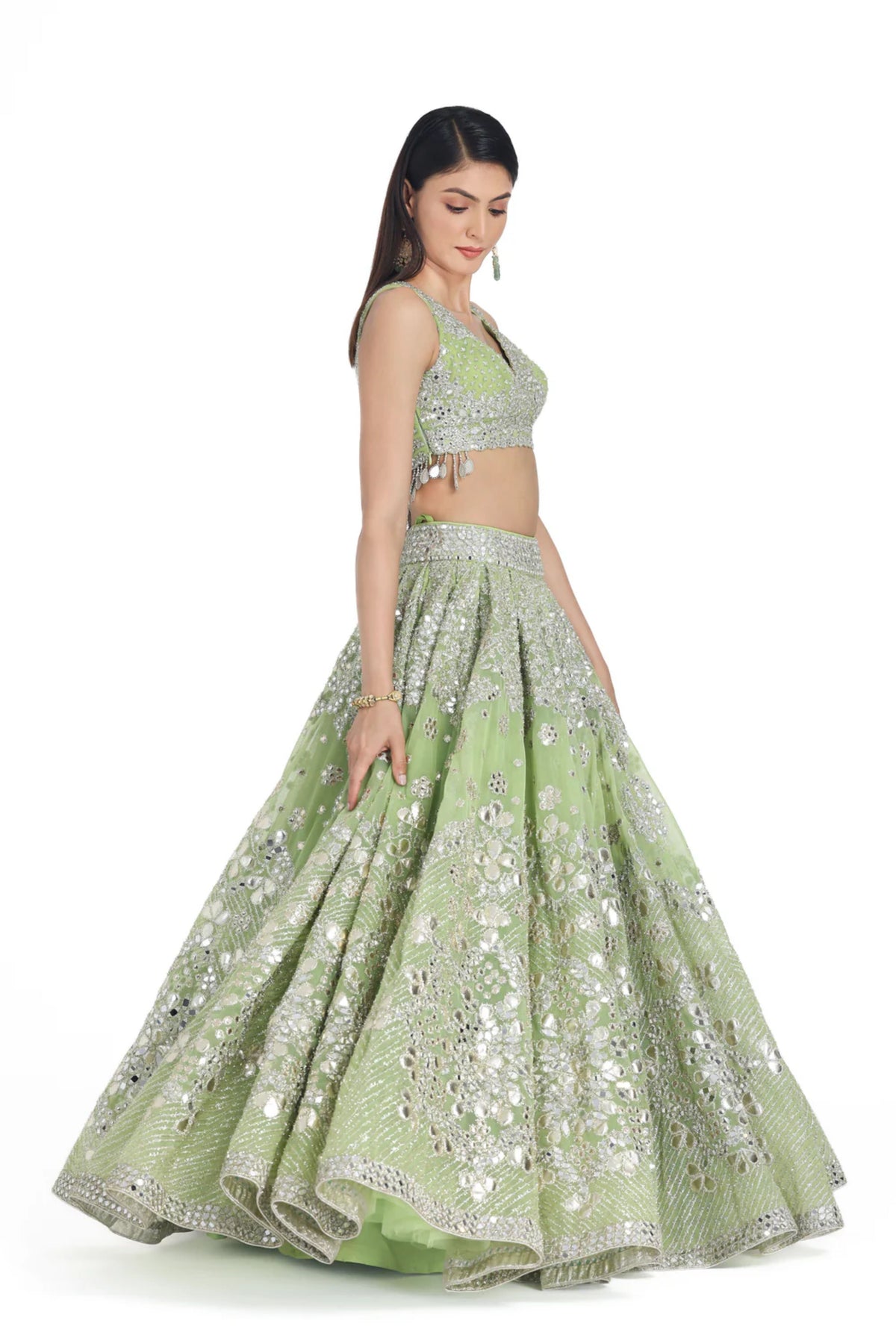 Neon Green Lehenga Set