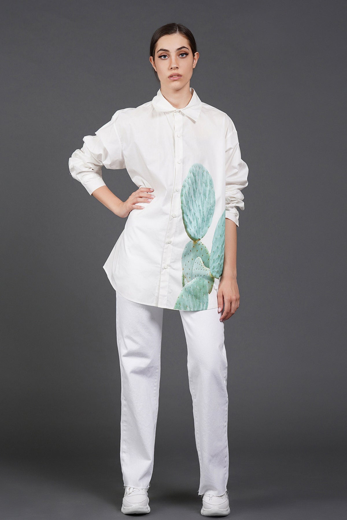 Offwhite Blue Digtal Print Shirt