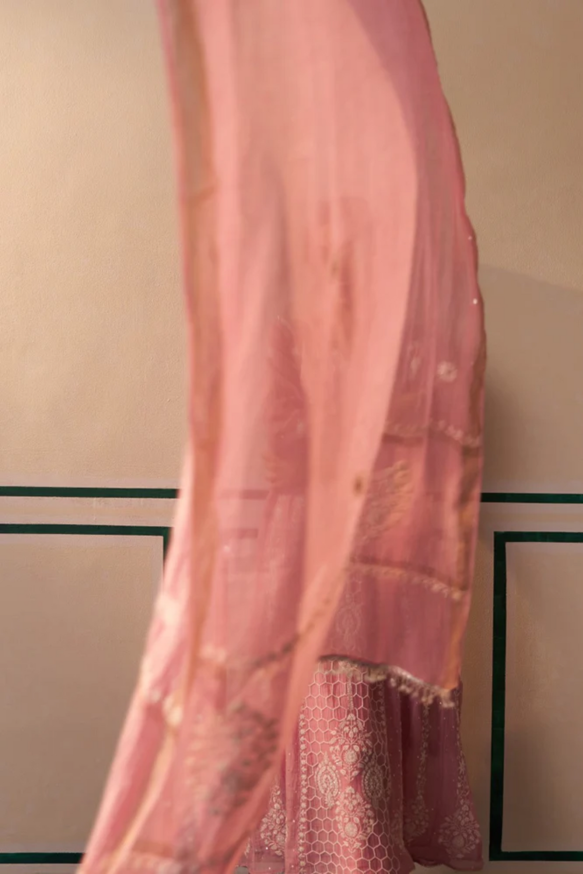 Pink  Anarkali Set